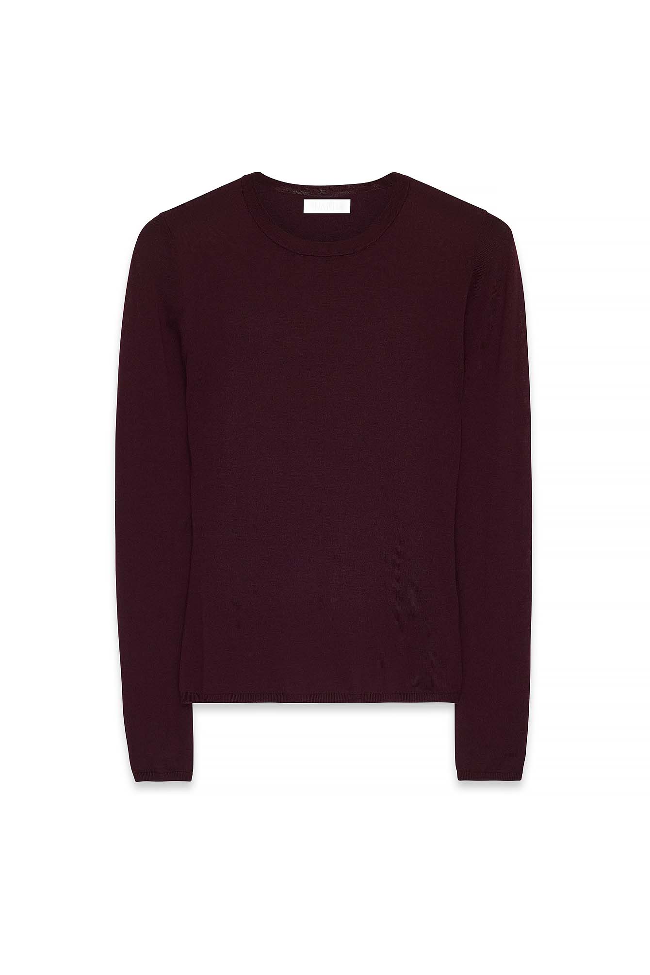 Knitted Seam Detail Wool Blend Sweater Burgundy | NA-KD