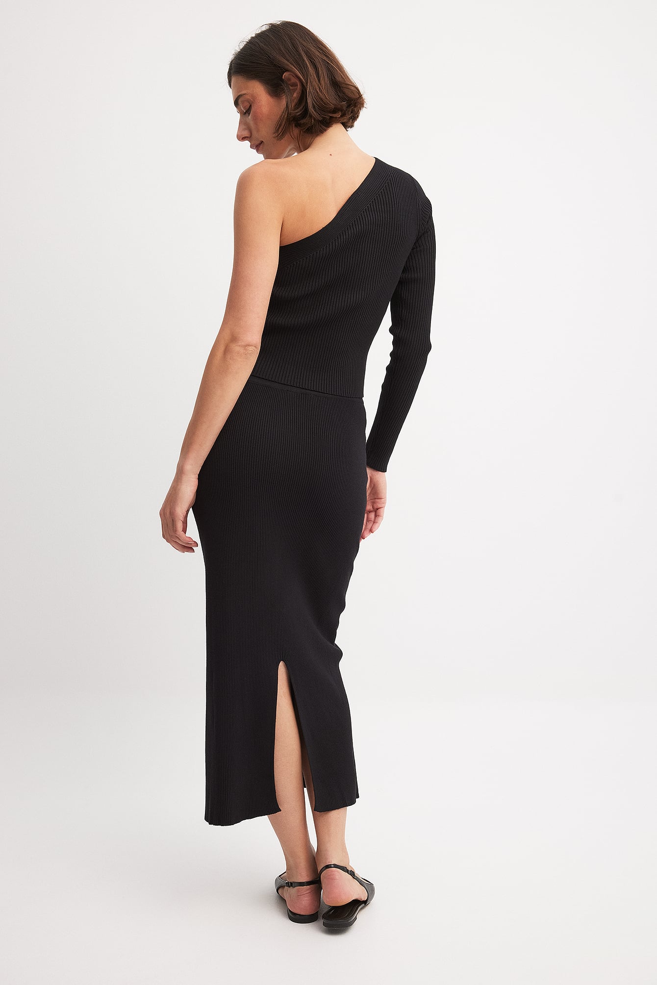 NA-KD Knitted Midi Skirt - Knitted Skirts - Black - X-Small - NA-KD / NAKD