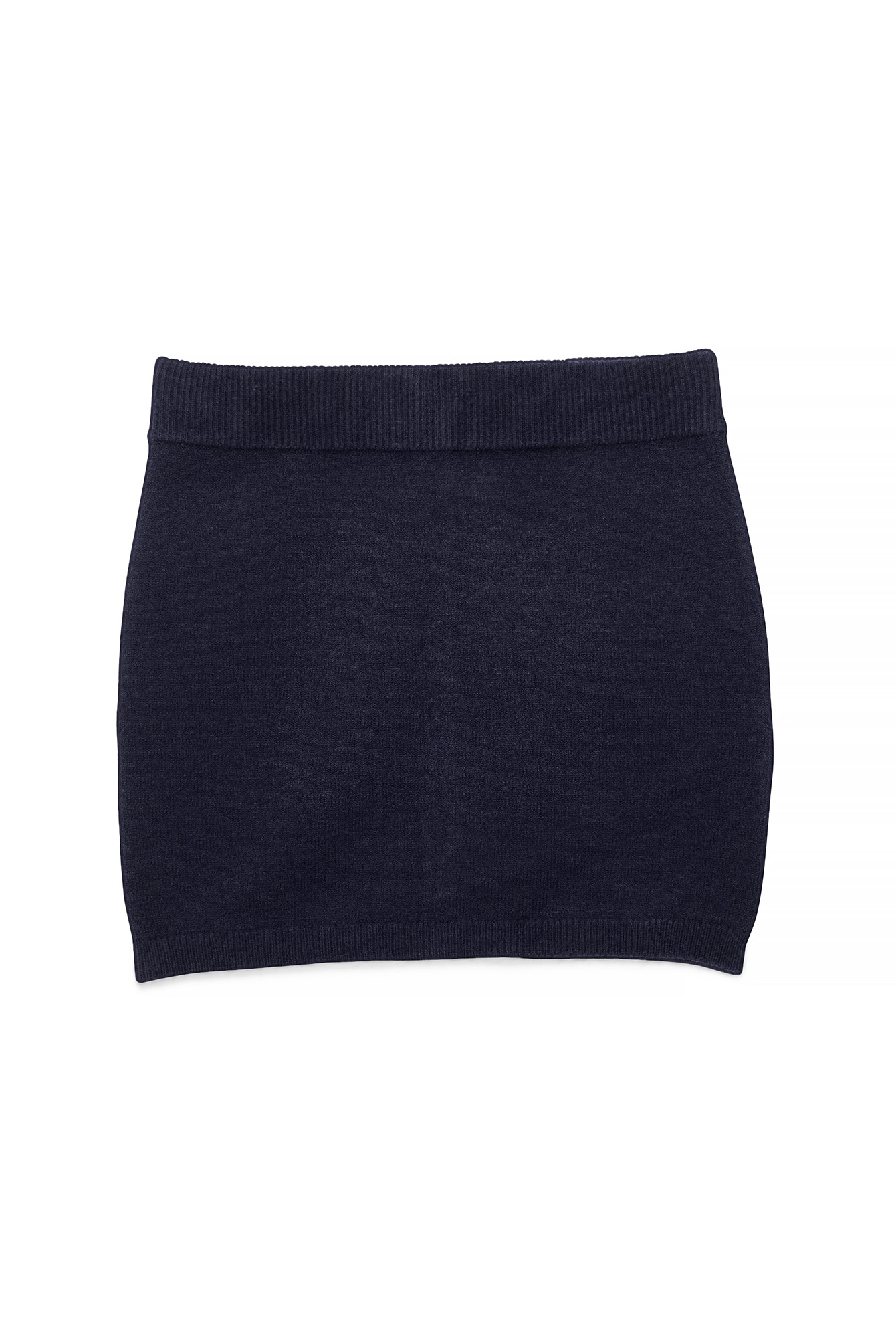 Navy Knitted Mini Skirt