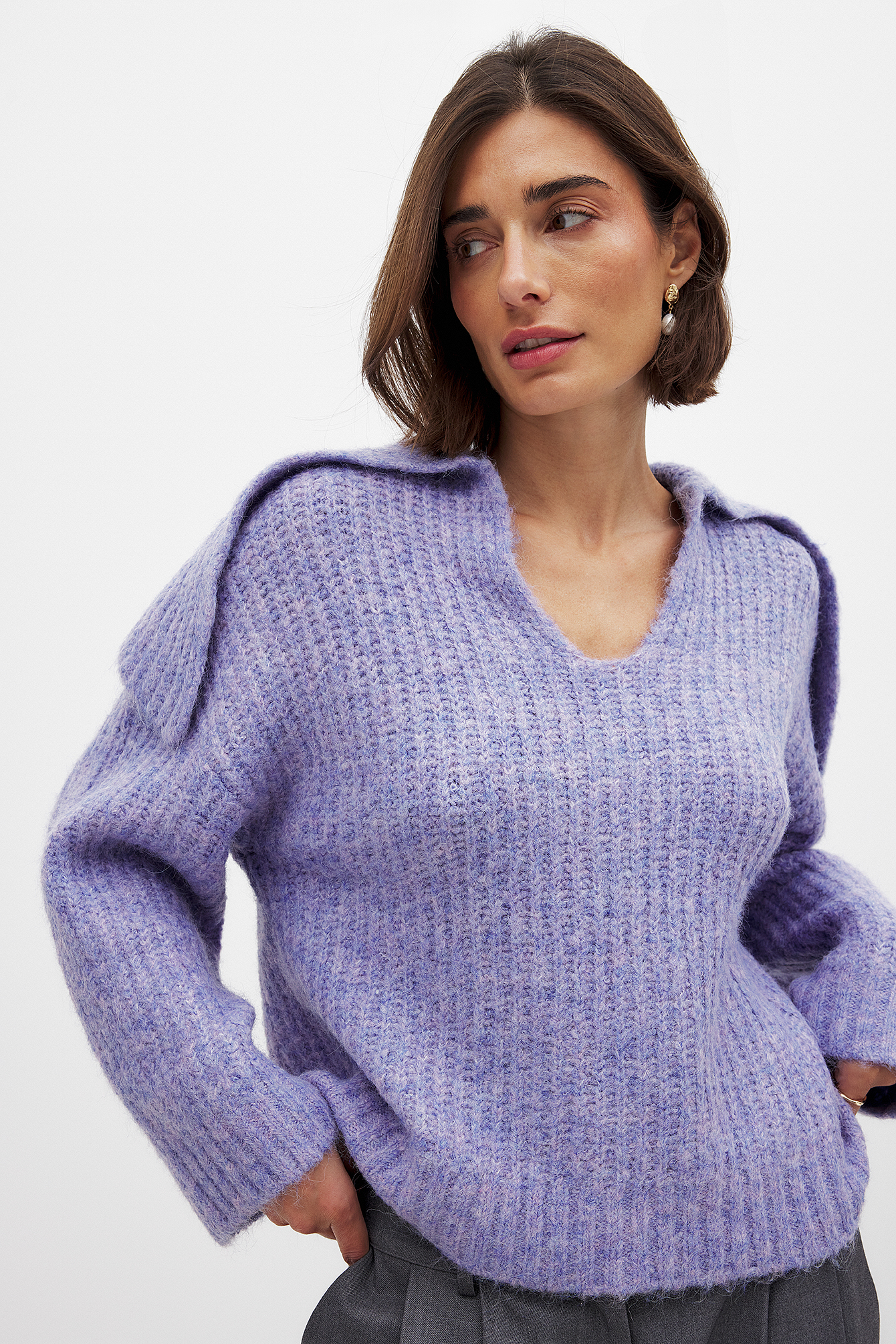 NA-KD Strickpullover in Übergröße - Oversize Pullover - Lila - M (EU 38-40) - NA-KD / NAKD
