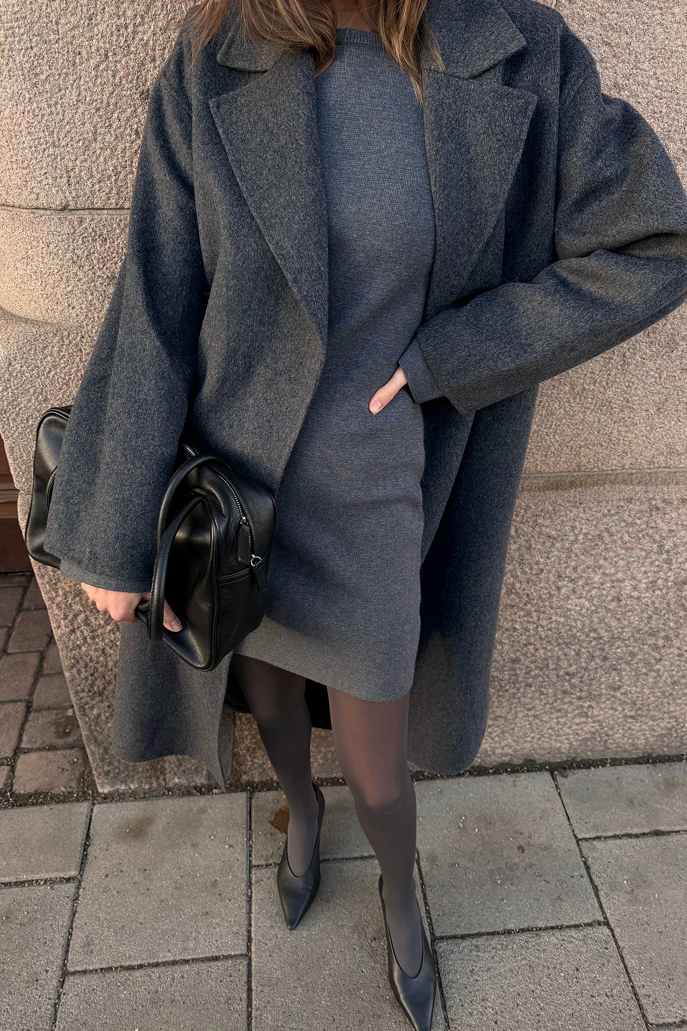 NA-KD Knitted Padded Shoulder Mini Dress - Christmas Dresses - Grey - S (EU 34-36) - NA-KD / NAKD