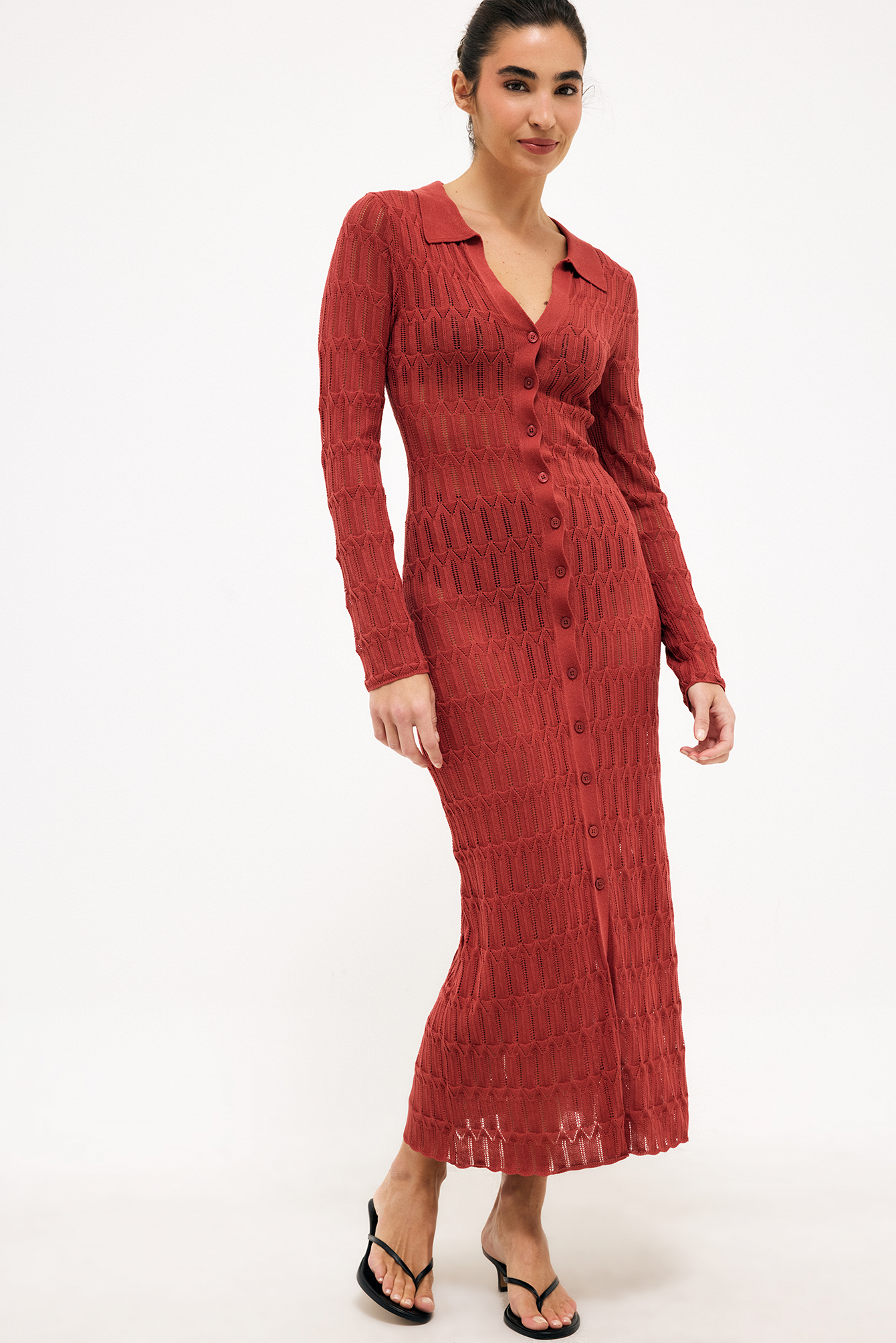 black knitted midi dress Plus Size Black Knit Midi Dress | Lantern Sleeves, Daily