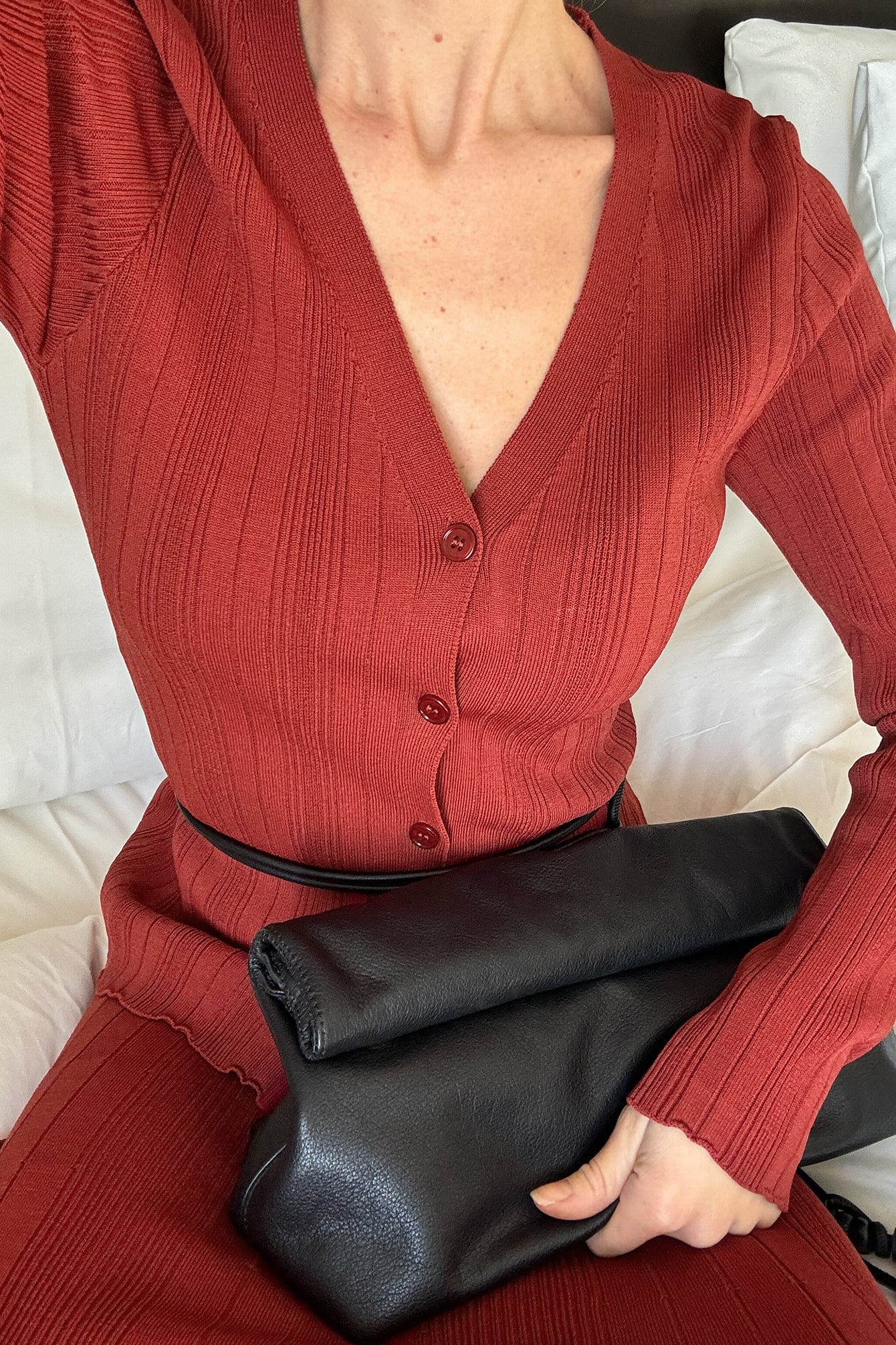 Knitted Rib Long Sleeve Top - Gebreide Tops - Rood - XS - NA-KD / NAKD