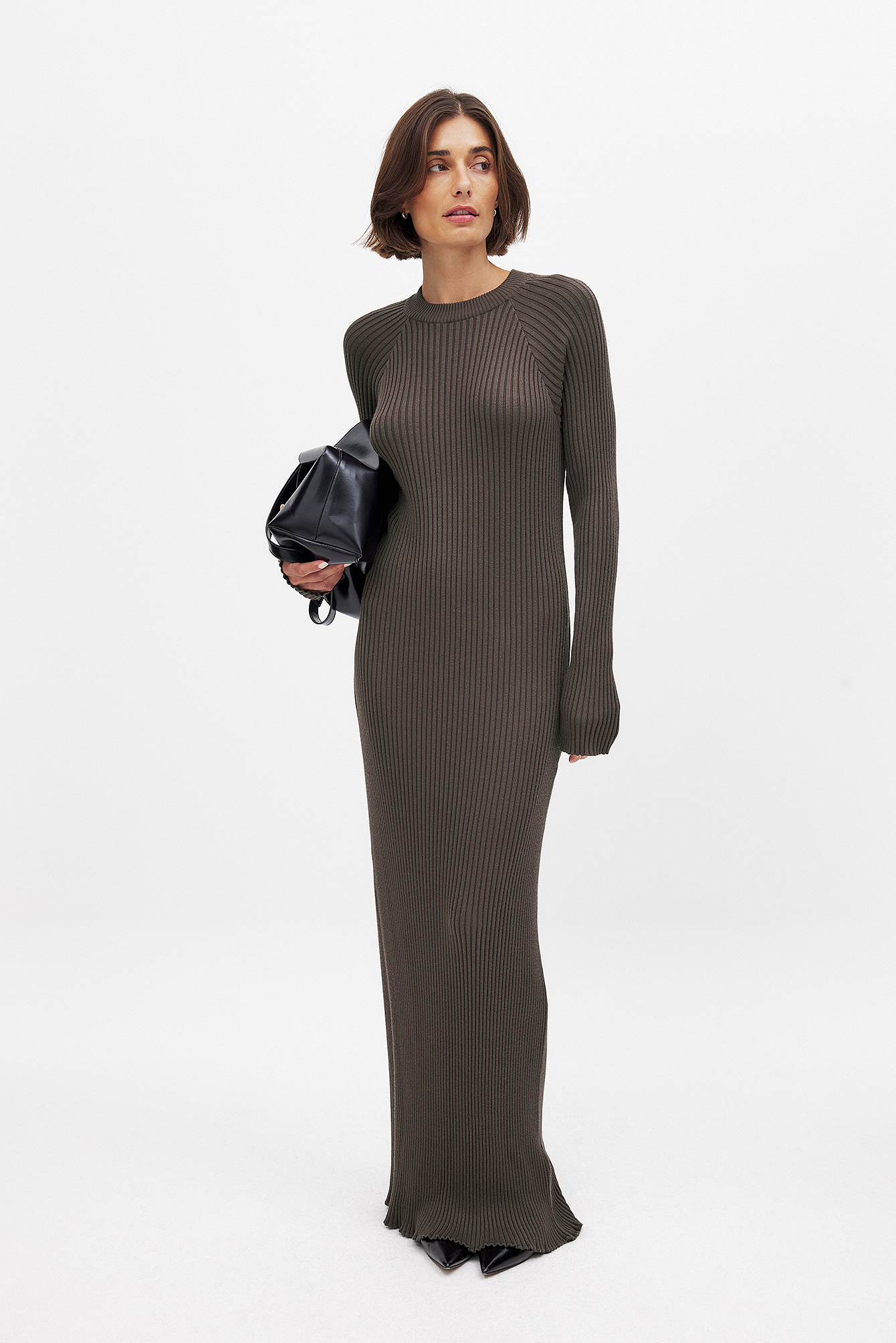 na-kd wide sleeve knitted maxi dress Wide Sleeve Knitted Maxi Dress Multicolor