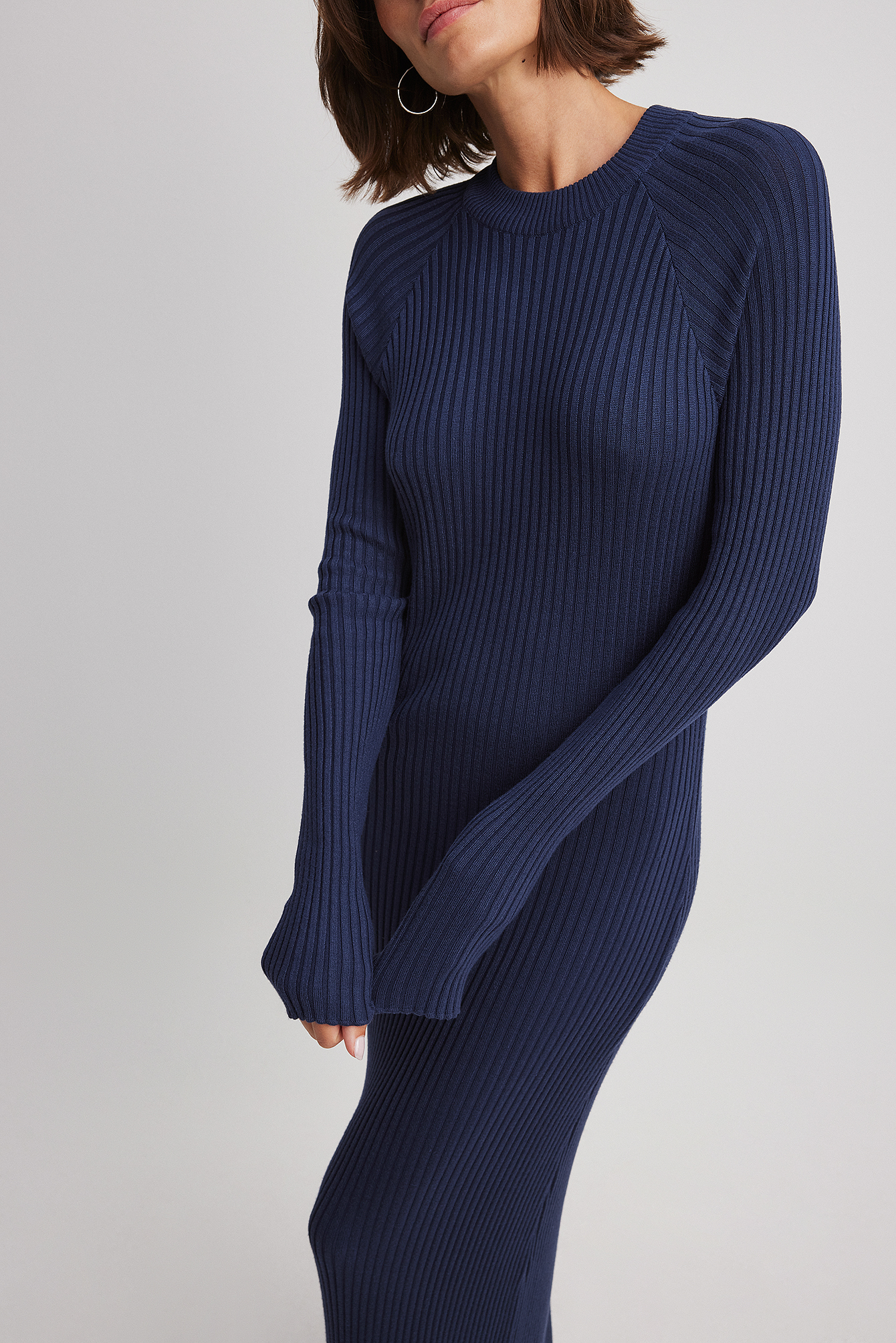 Navy Ribbed Dress main image 0