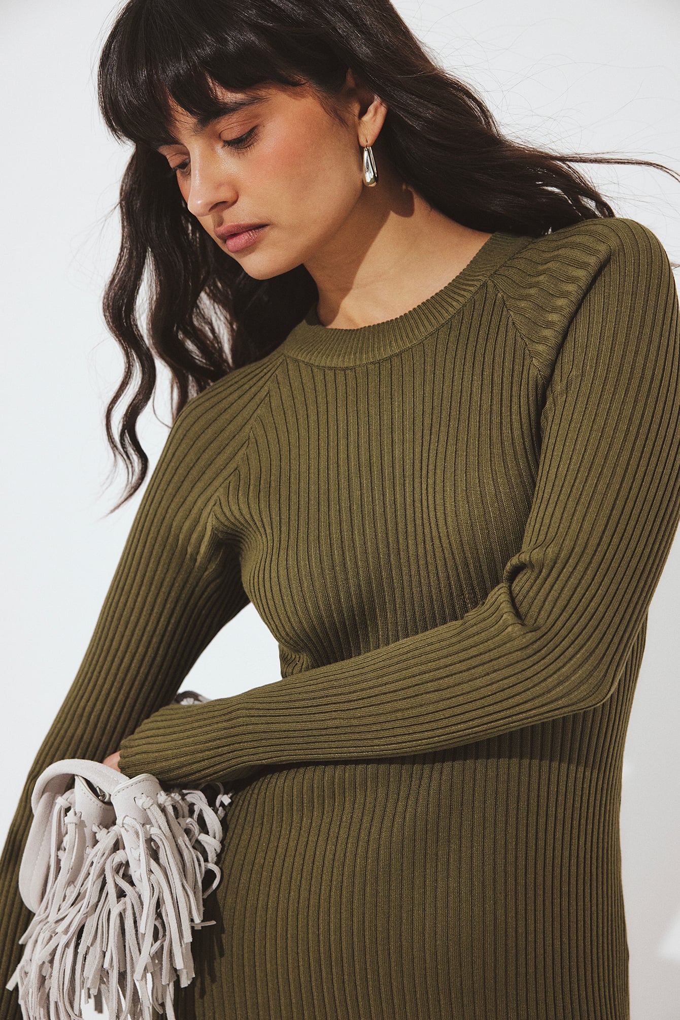 Womens Green Knitted Dresses | NA-KD