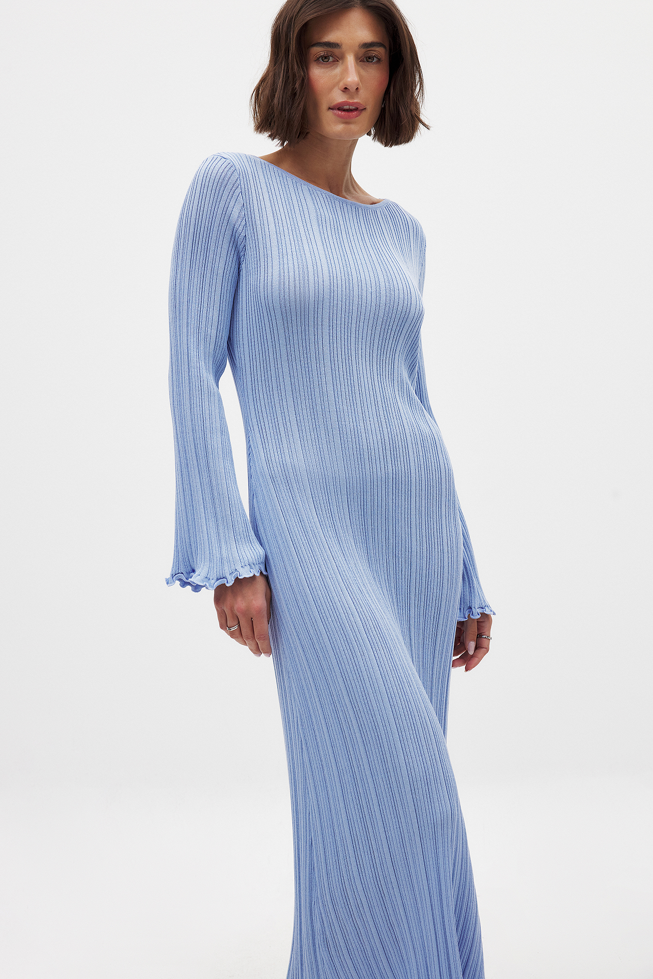 Pleated Midi Dress Grey | NA-KD