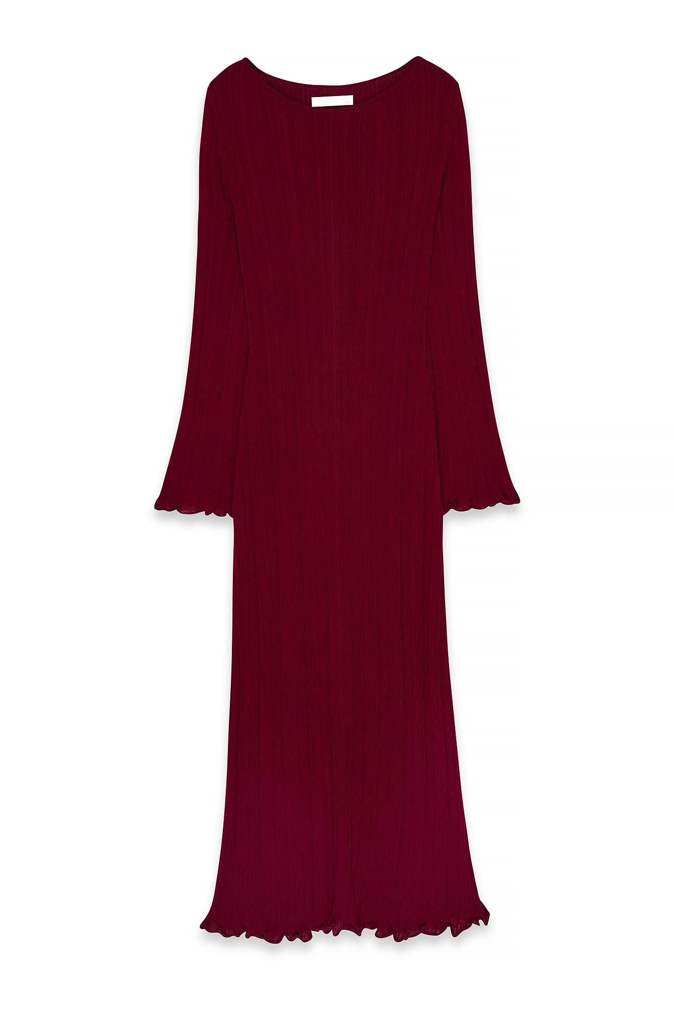 Knitted Crochet Flounce Midi Dress Red | NA-KD