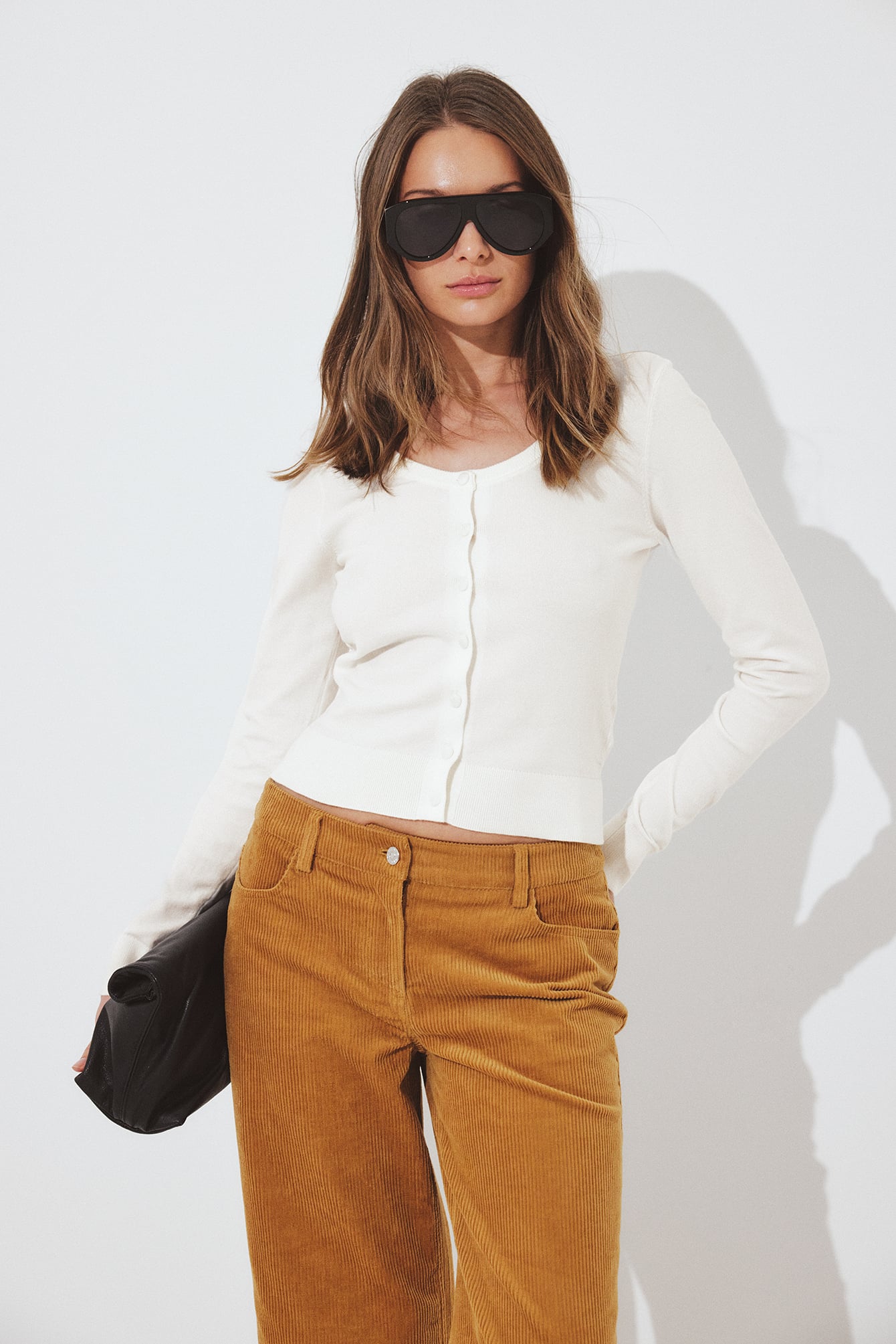 Knitted Scoop Neck Cardigan Offwhite | NA-KD