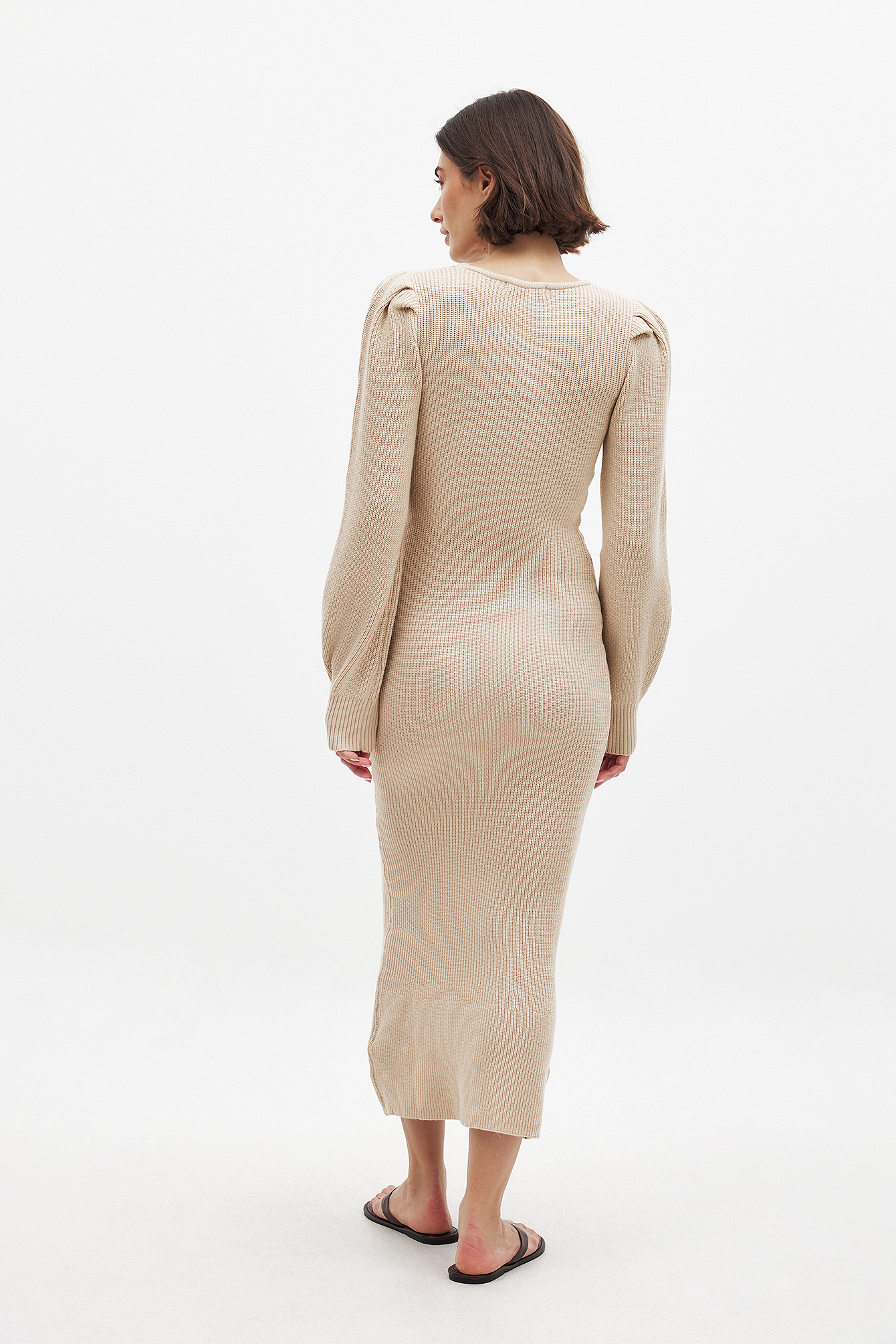 Cable Knitted Flare Mini Dress Offwhite | NA-KD