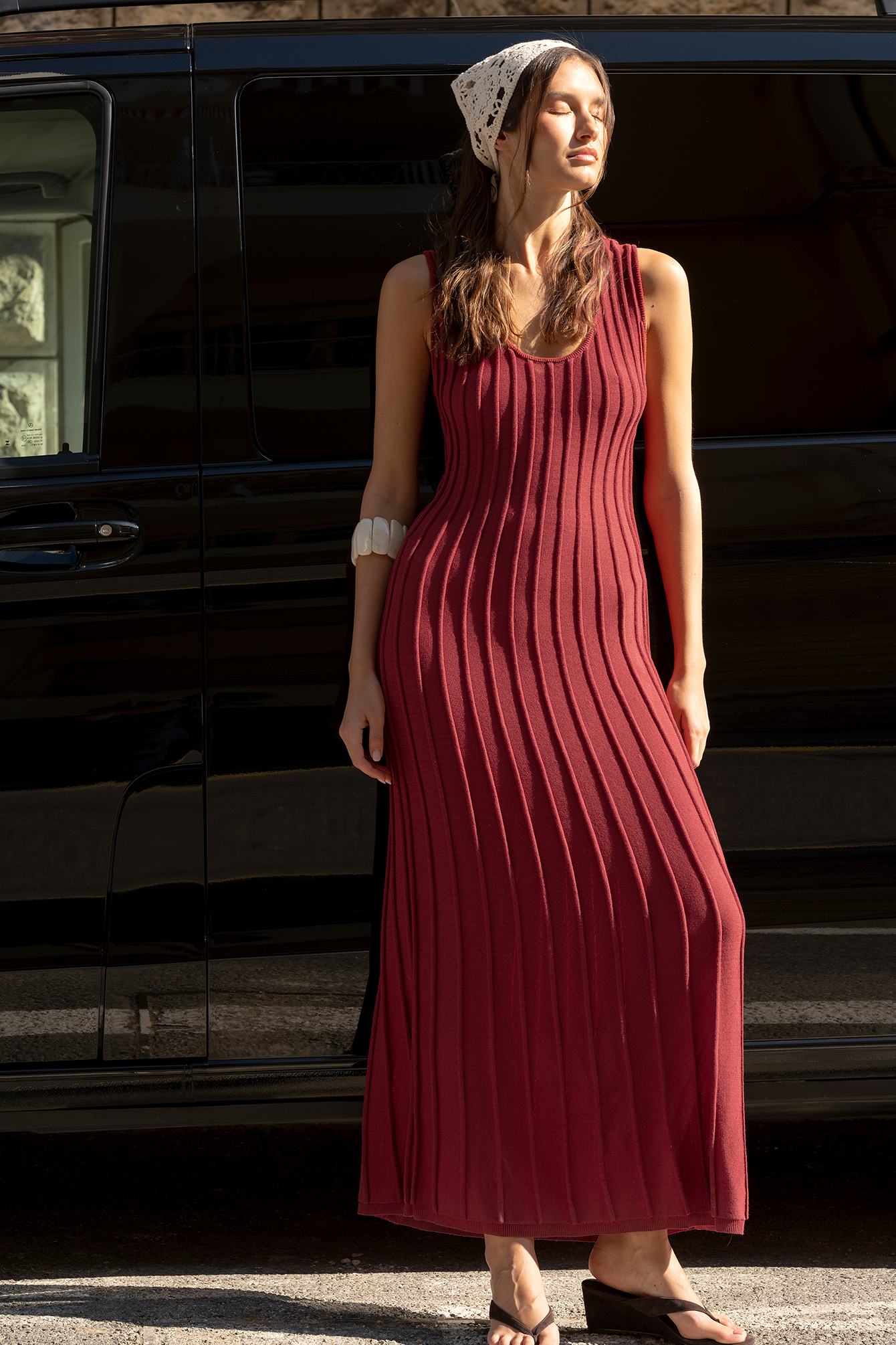 knee length dresses for ladies Mayoral Girls' Red Knit Dress 2943 – Sara's Children's Boutique main image 1