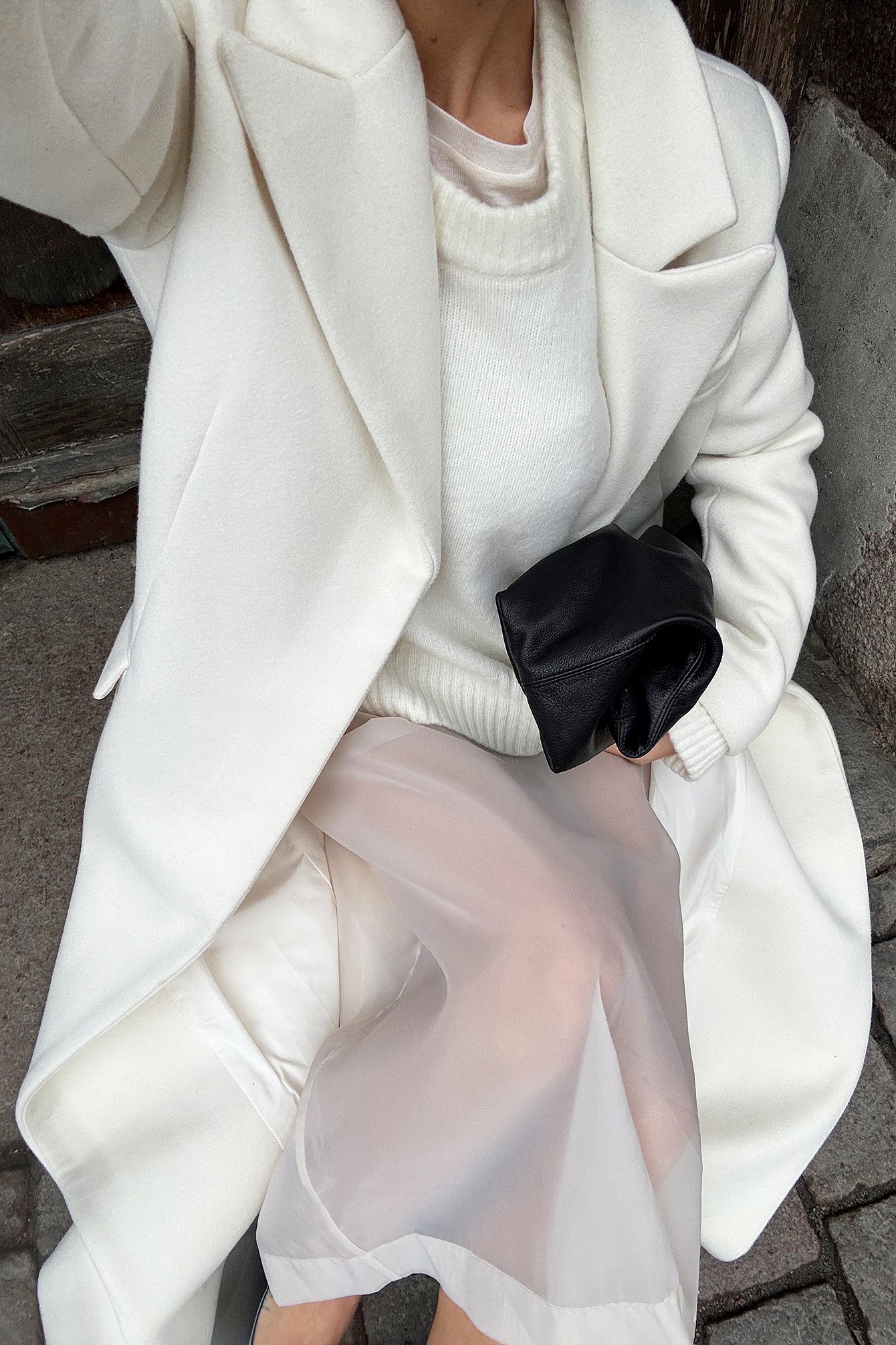 NA-KD Knitted Scoop Neck Wool Blend Sweater - Knitwear - Offwhite - M (EU 38-40) - NA-KD / NAKD