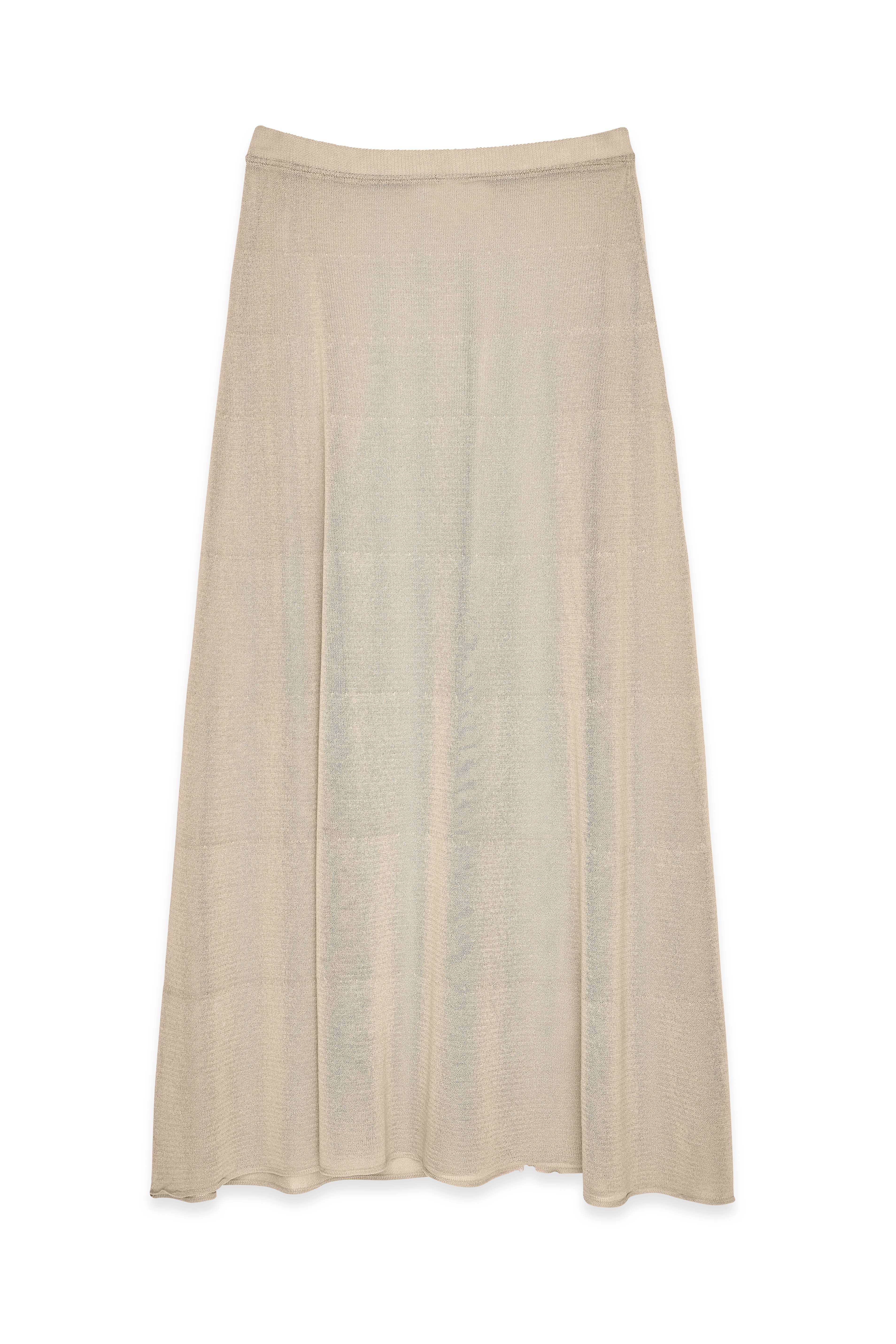 Light Mauve Knitted Sheer Flowy Maxi Skirt