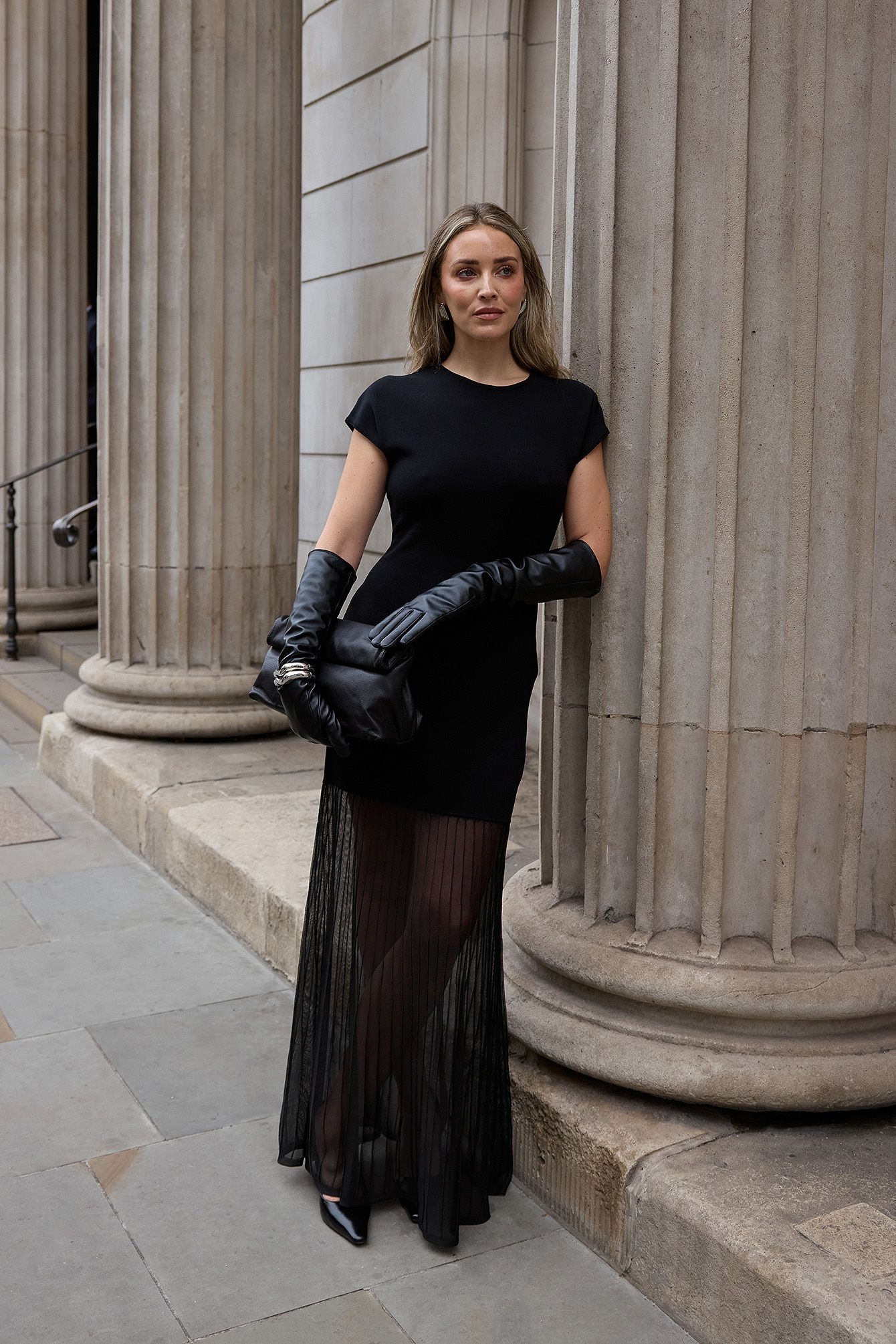 Knitted Combined Maxi Dress Black | NA-KD