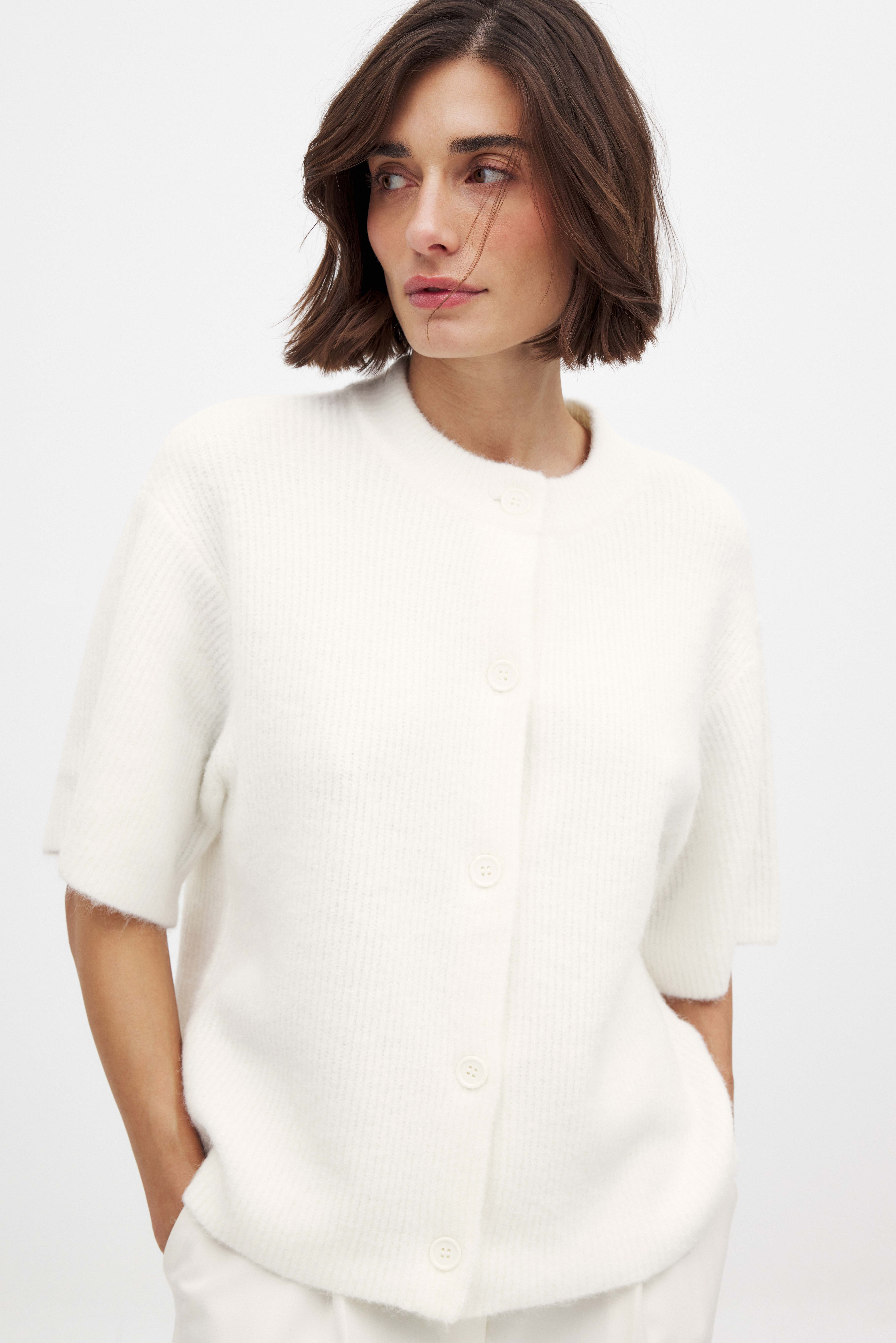 NA-KD - Strikket cardigan med korte ermer - Oversize Genser - OffHvit - XL (EU 46) - NA-KD / NAKD