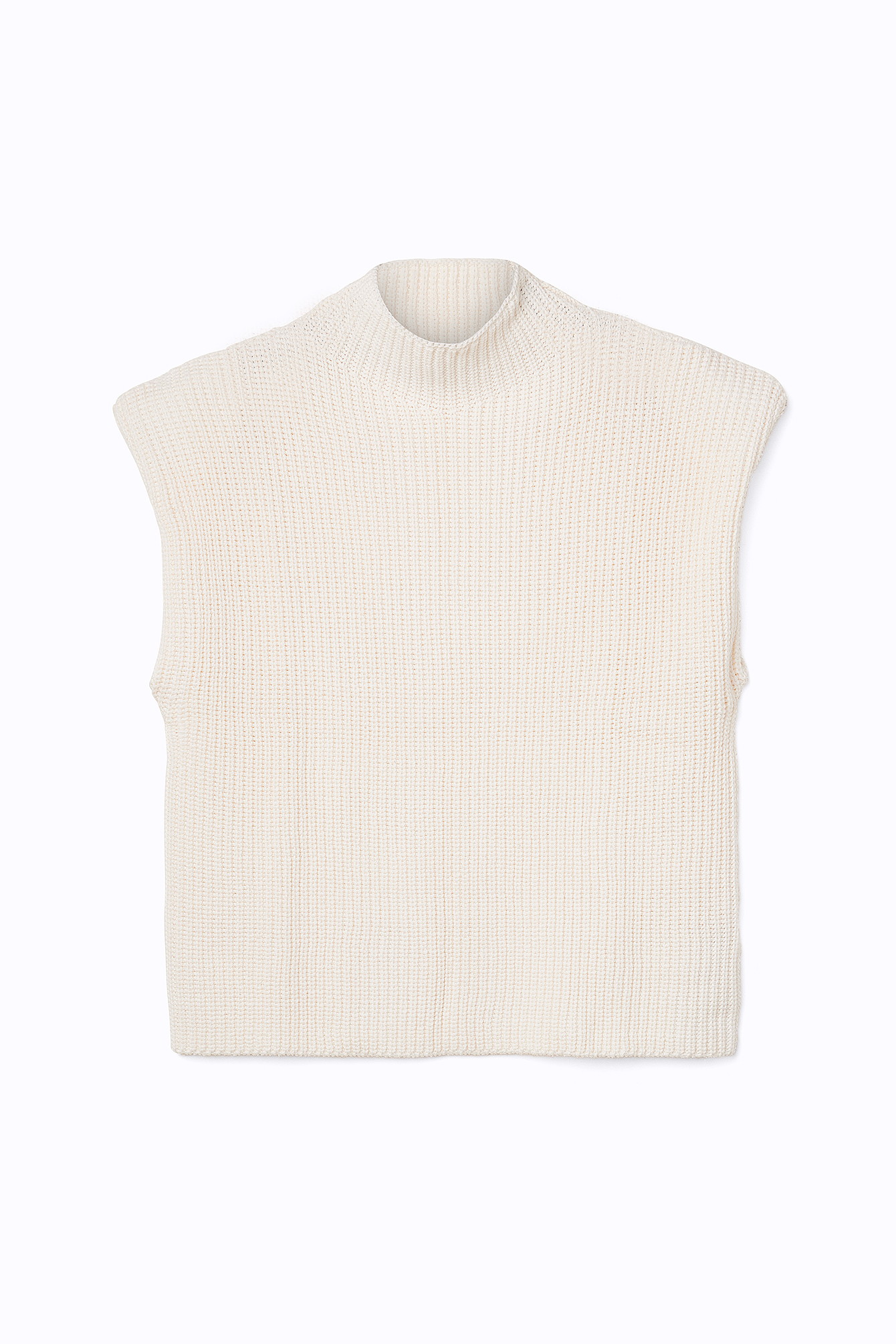 Knitted Shoulder Pad Vest Offwhite | NA-KD