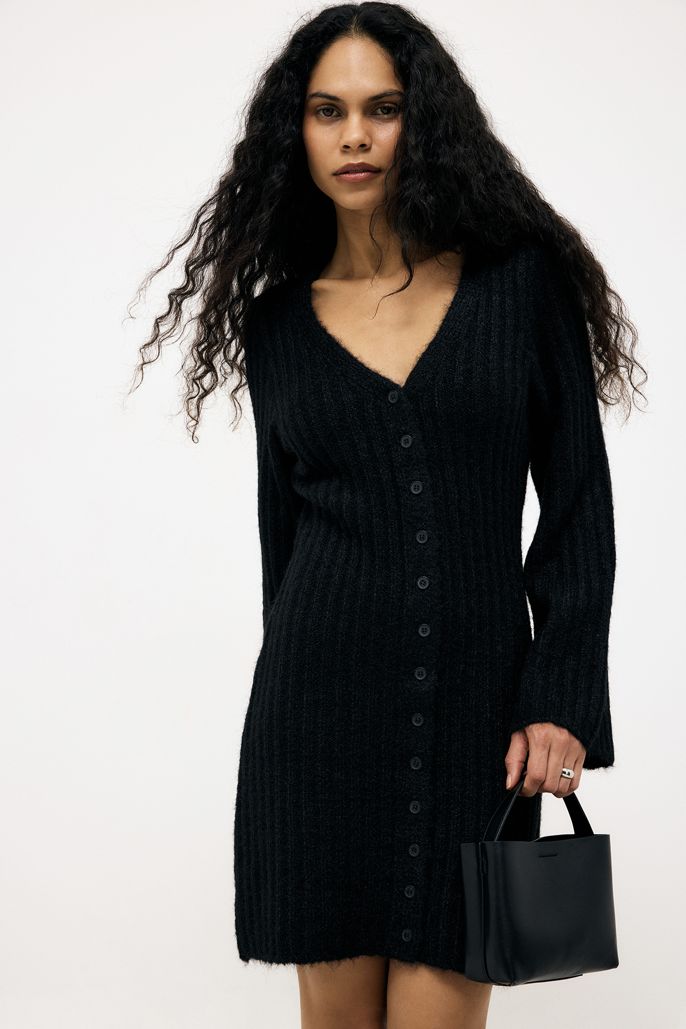 Knitted Flare Mini Dress Navy | NA-KD