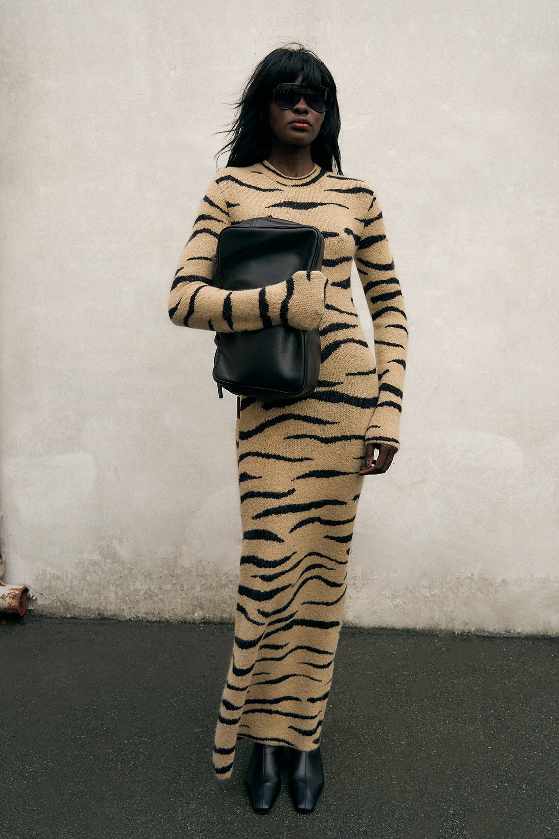 Knitted Wool Blend Maxi Dress Multicolor | NA-KD