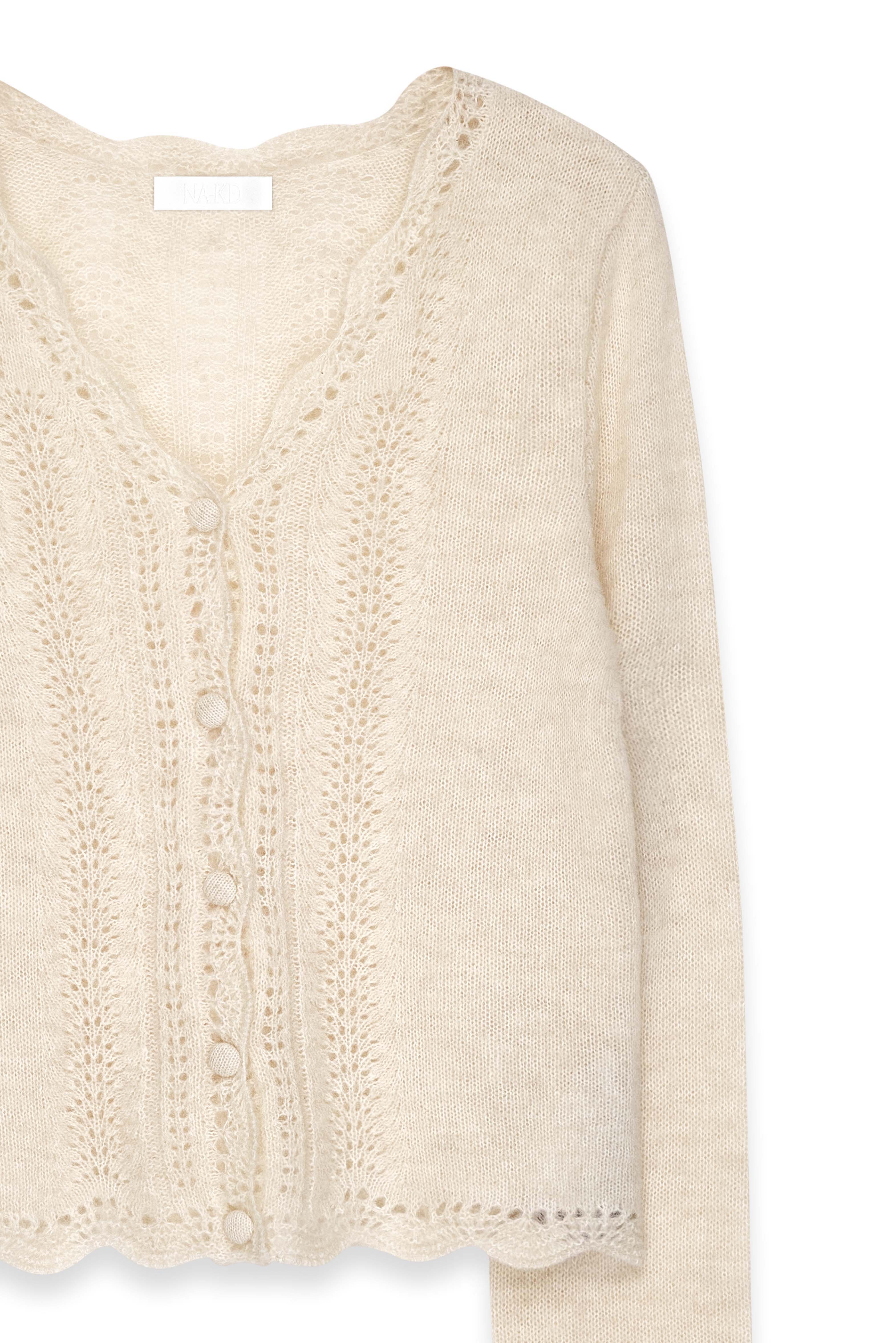 na.e Care Knit Kardigan ホワイト na.e Care Knit Kardigan ホワイト na.e Care Knit Kardigan