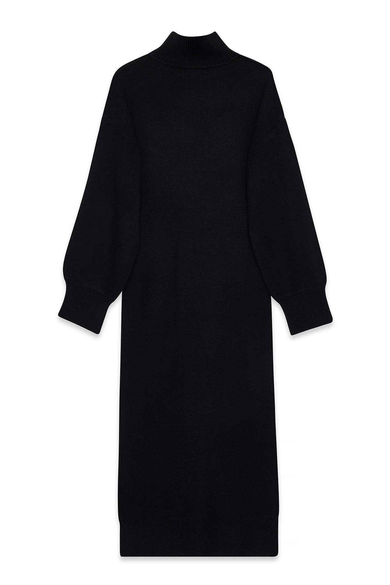 chinese dress ladies Women clothing autumn wool textured knit black long dress with long sl –  MARTA MODA main image 0