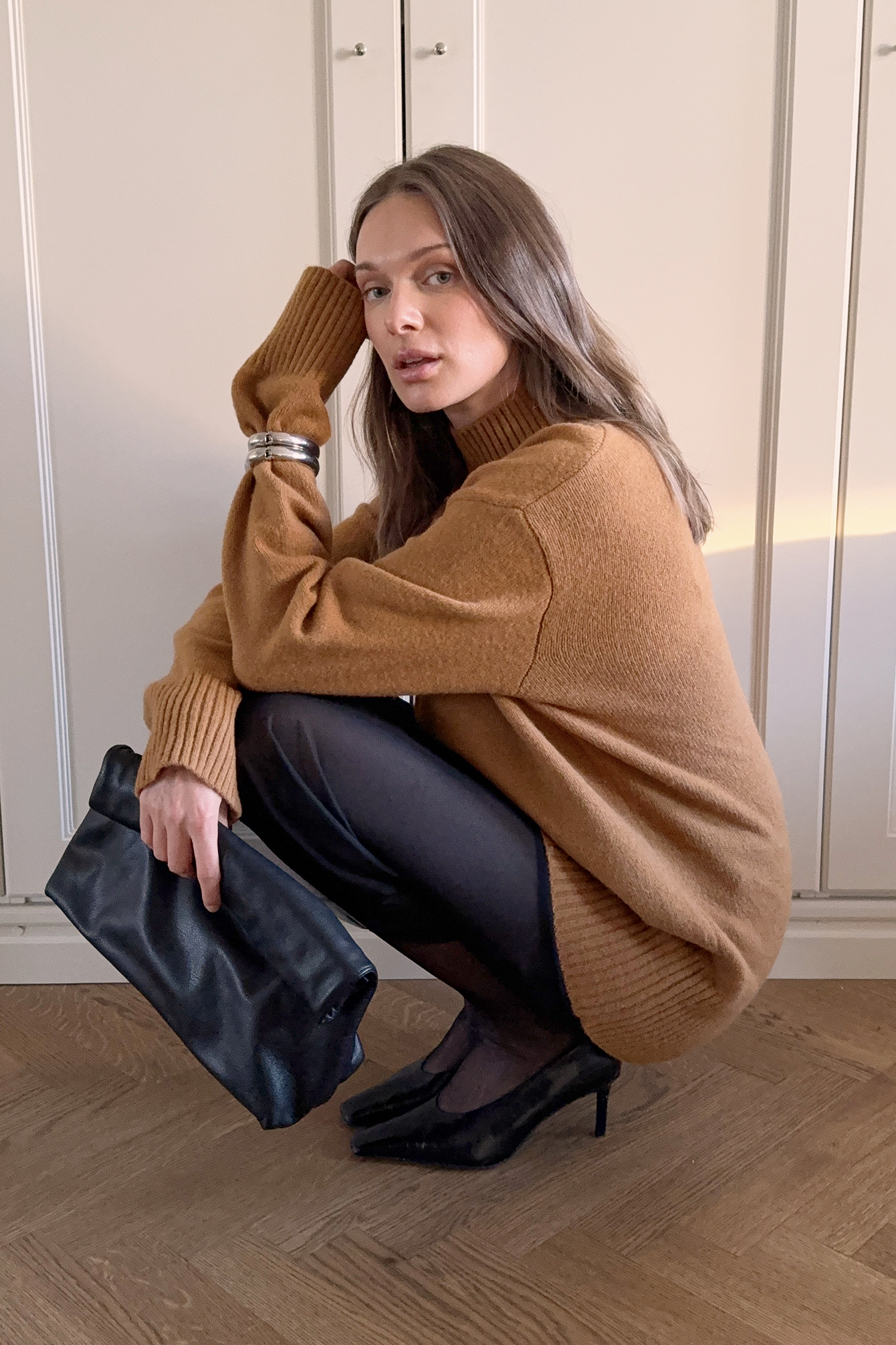 Knitted Wool Blend Seam Detail Sweater Brown | NA-KD