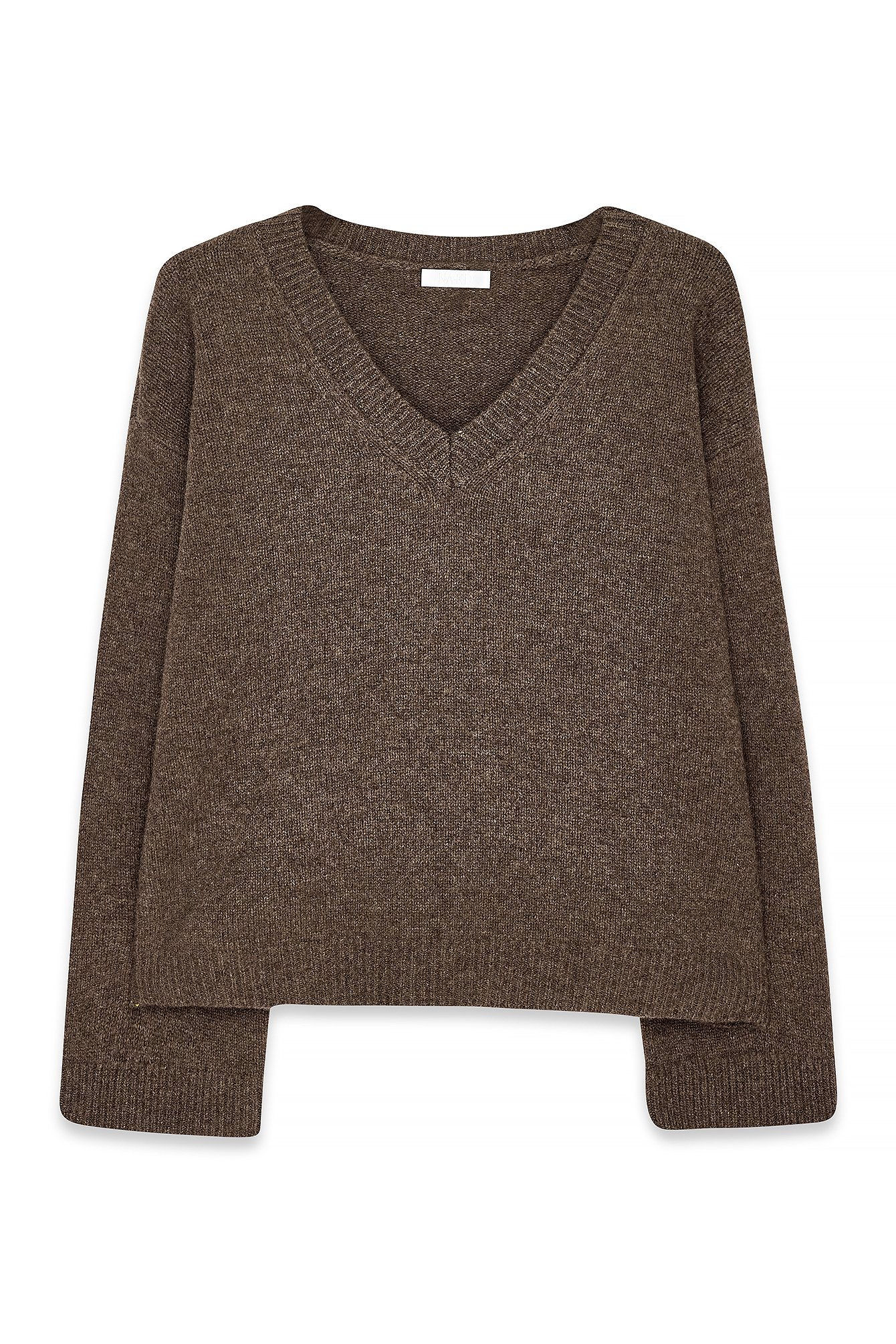 Premium Selection Oversize-Strickpullover aus Wolle mit V-Ausschnitt - Premiumqualität - Braun - M (EU 38-40) - NA-KD / NAKD