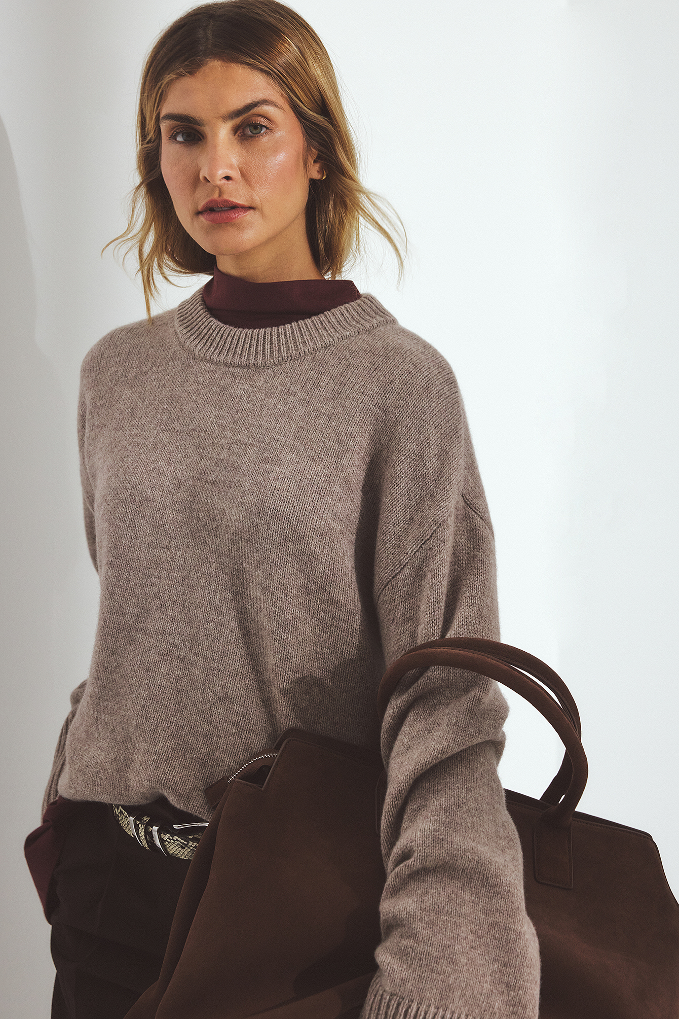Premium Selection Strickpullover aus Wolle - Premiumqualität - Braun - XS (EU 32) - NA-KD / NAKD