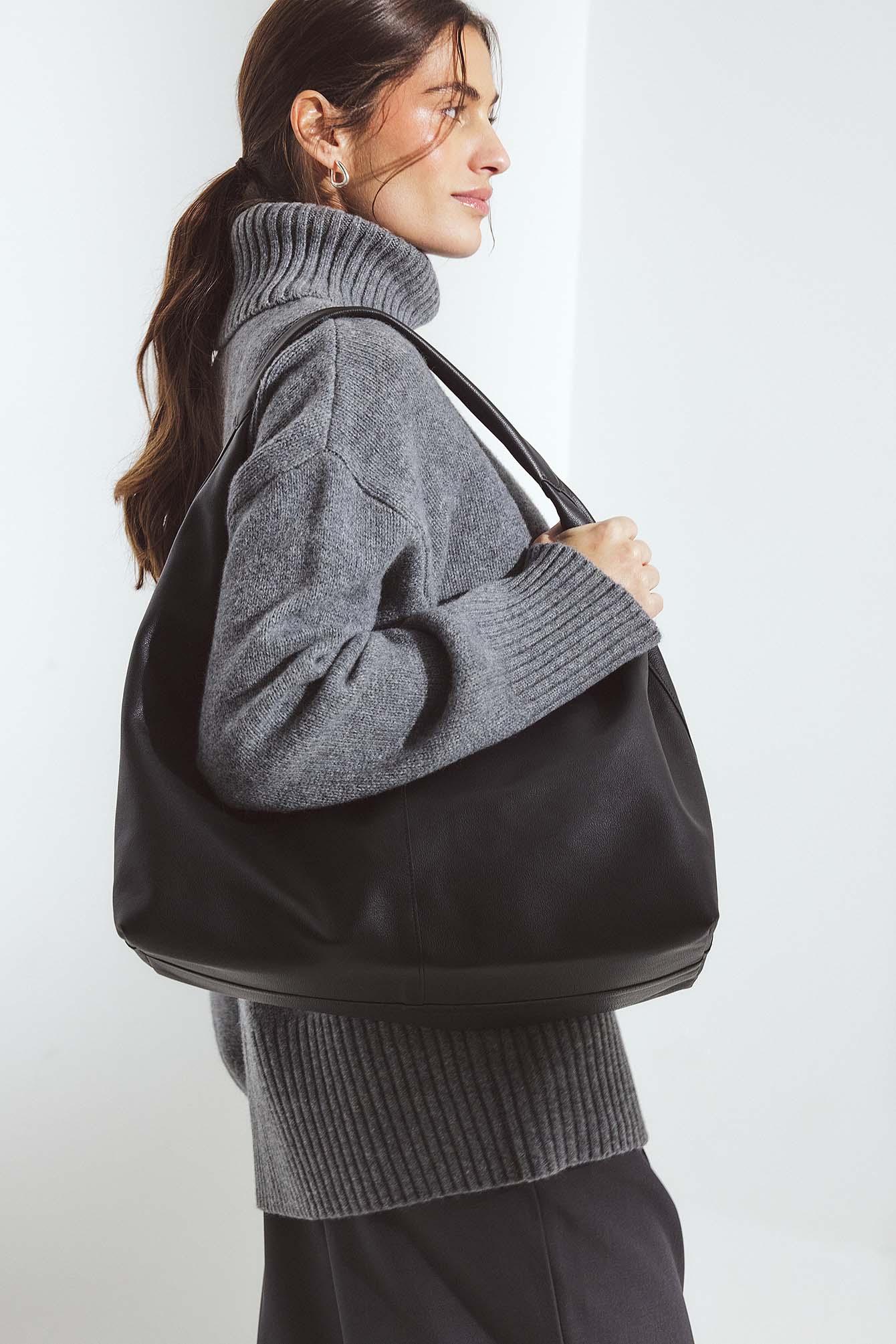 Premium Selection Knitted Wool Turtleneck Sweater - Premium Quality - Grey - M (EU 38-40) - NA-KD / NAKD