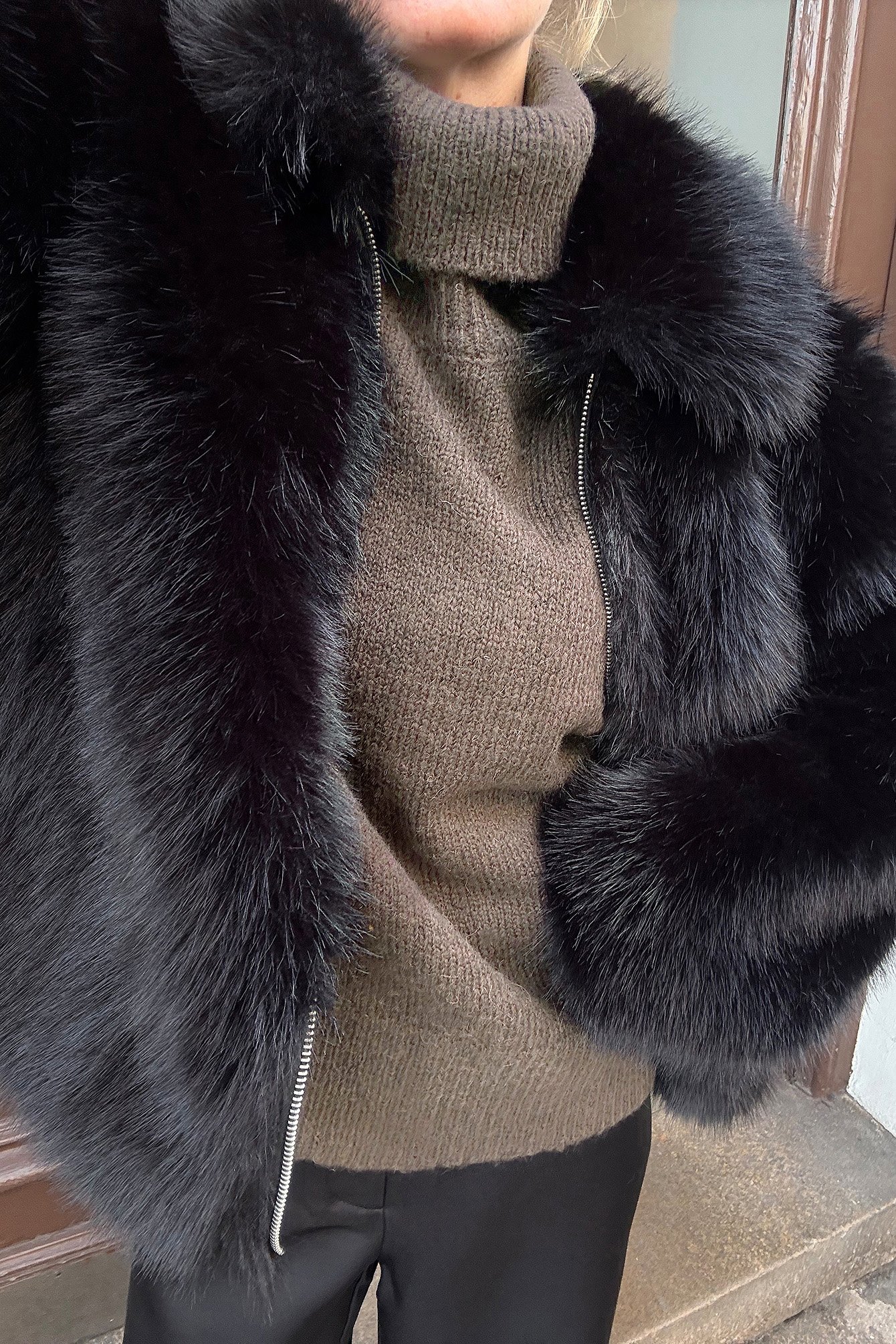 Premium Selection Knitted Wool Turtleneck Sweater - Premium Quality - Beige - L (EU 42-44) - NA-KD / NAKD