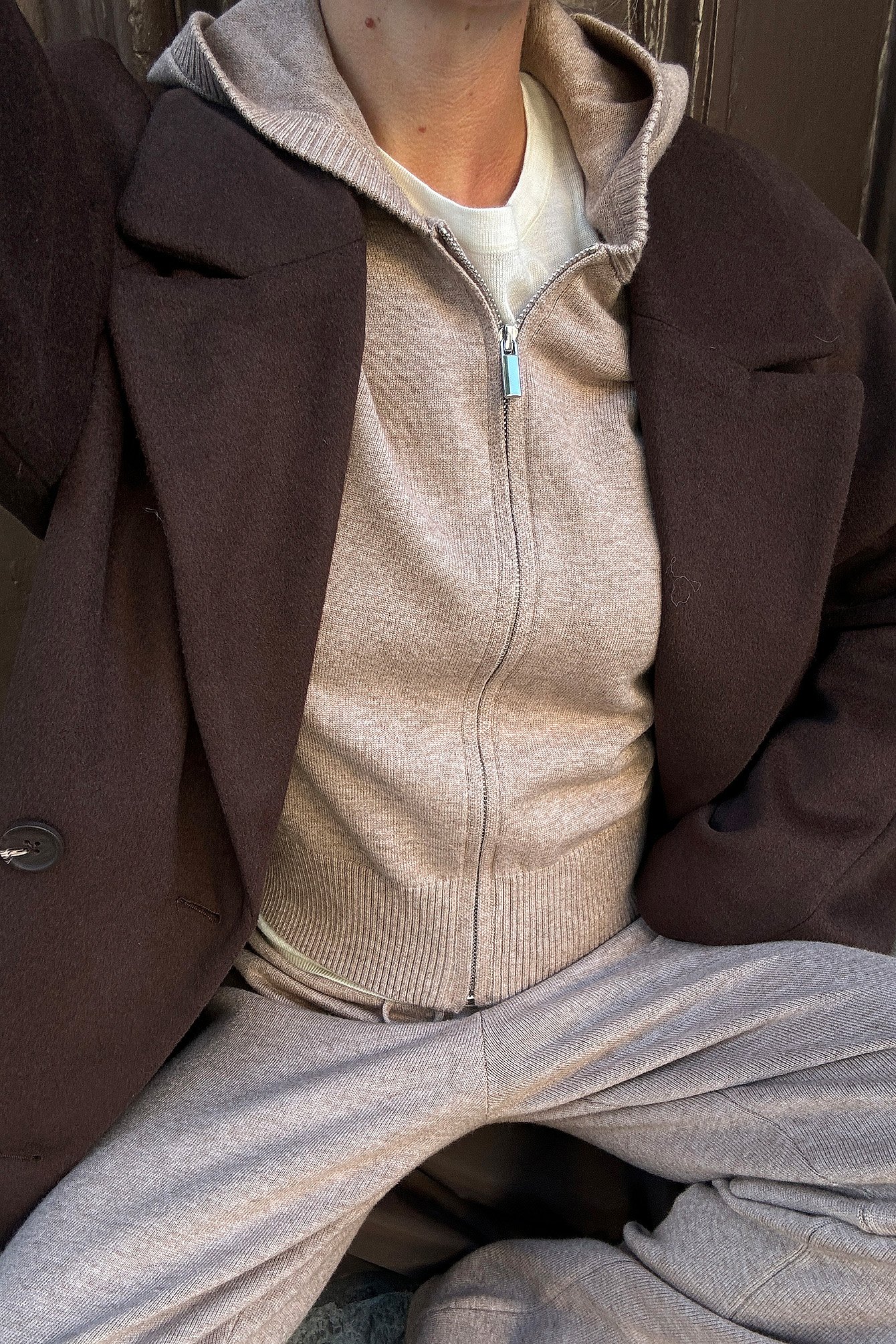 NA-KD Gebreide trui met rits - Truien - Beige - S - NA-KD / NAKD