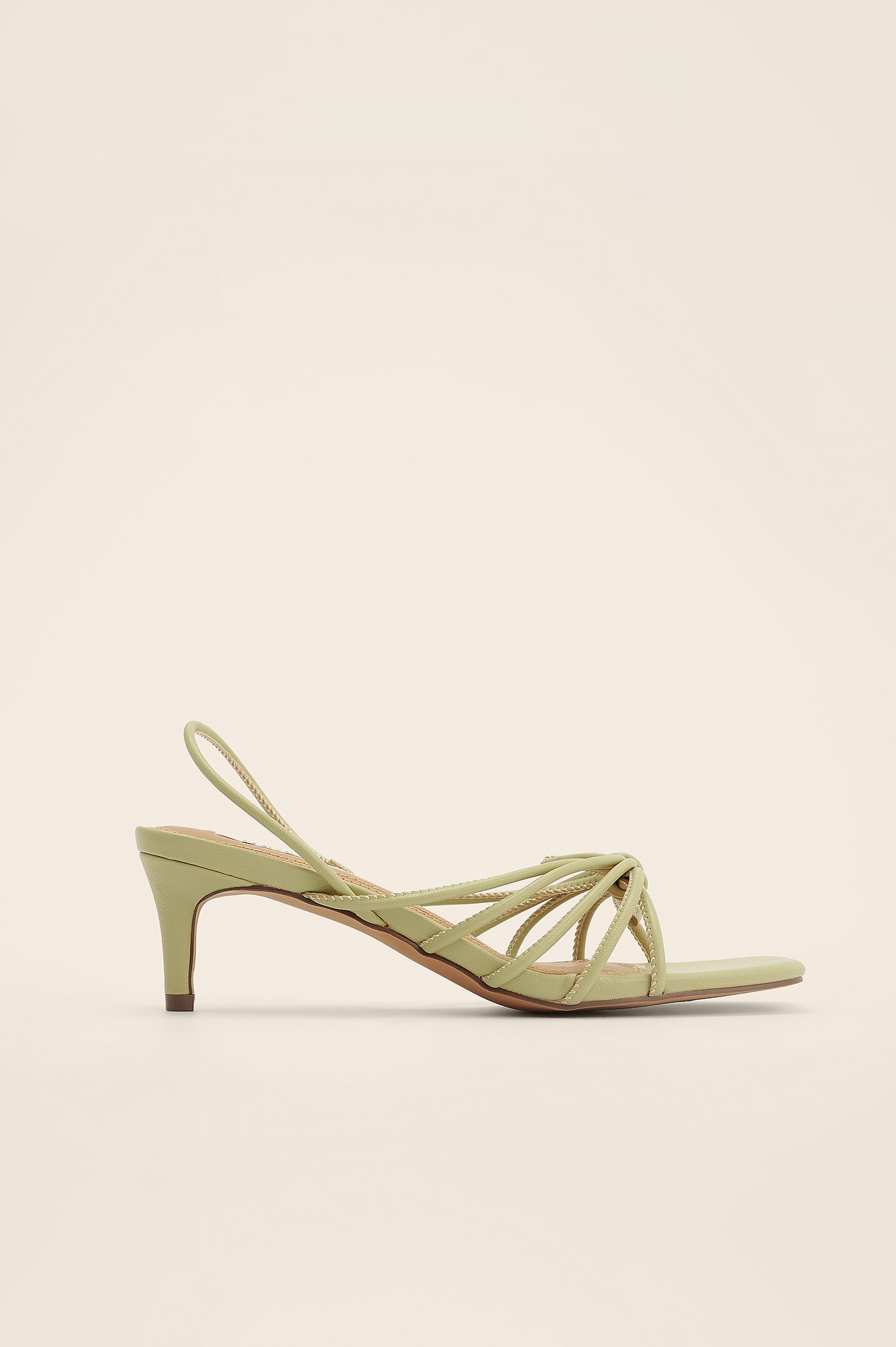 Dusty Green Knotted Slingback Sandals