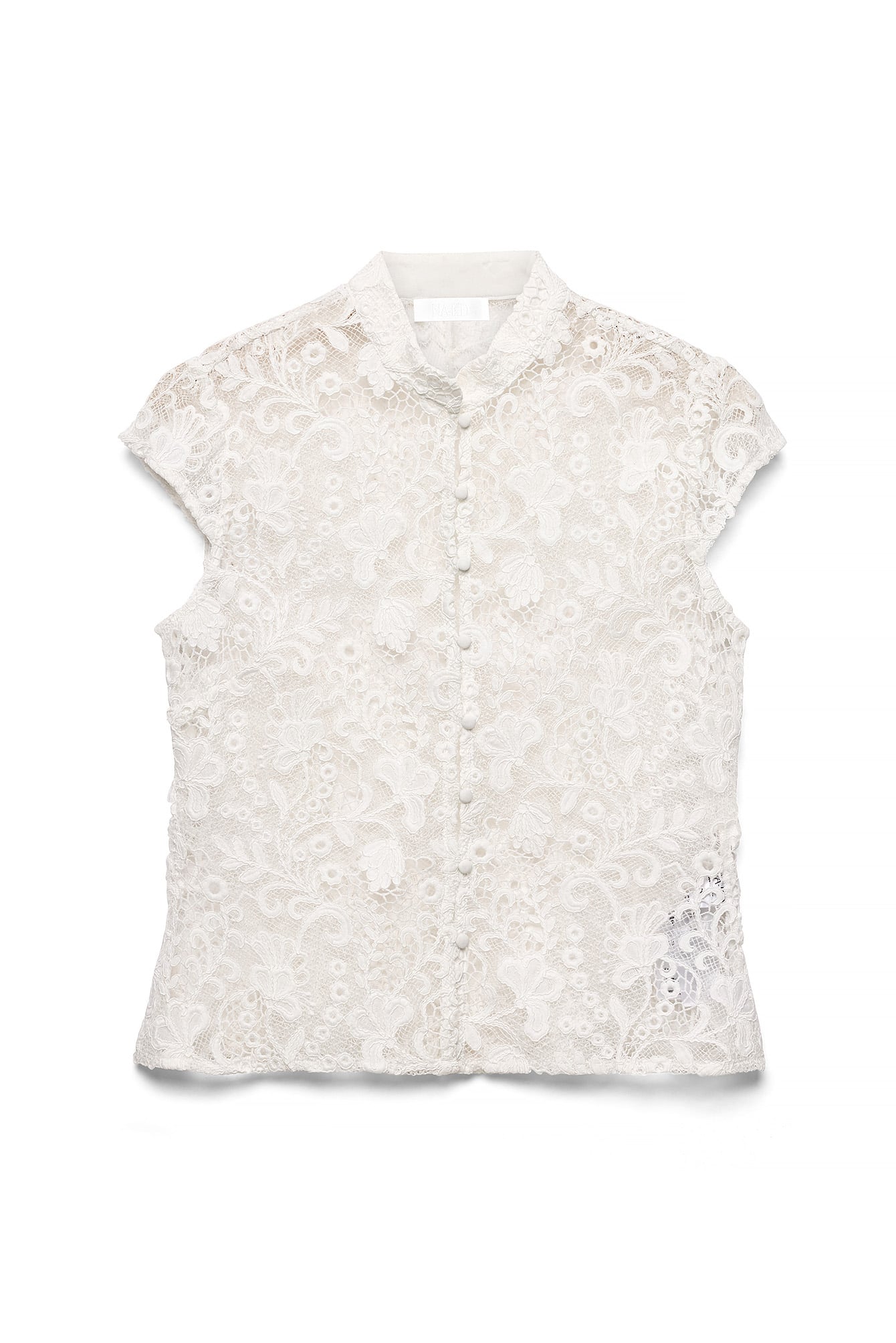 Offwhite Lace Buttoned Top