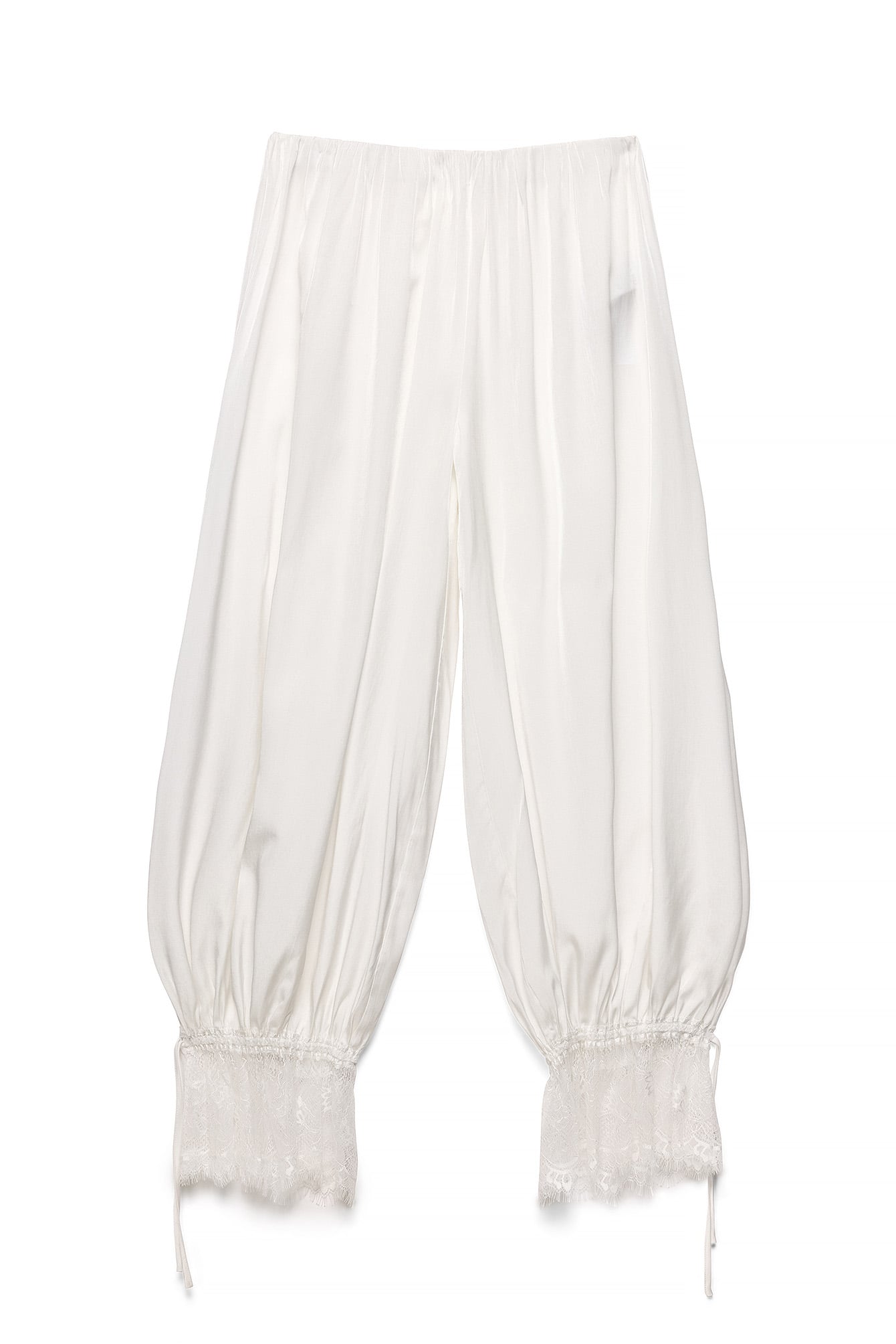 Offwhite Lace Detail Ballon Trousers
