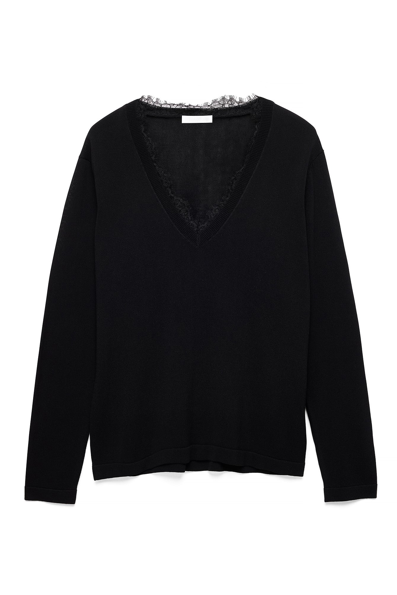 Black Lace Detail Knitted Sweater