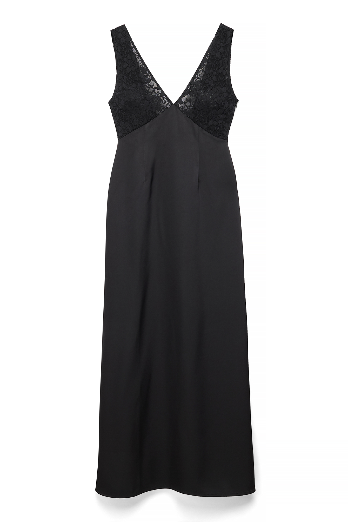Black Lace Detail Maxi Dress