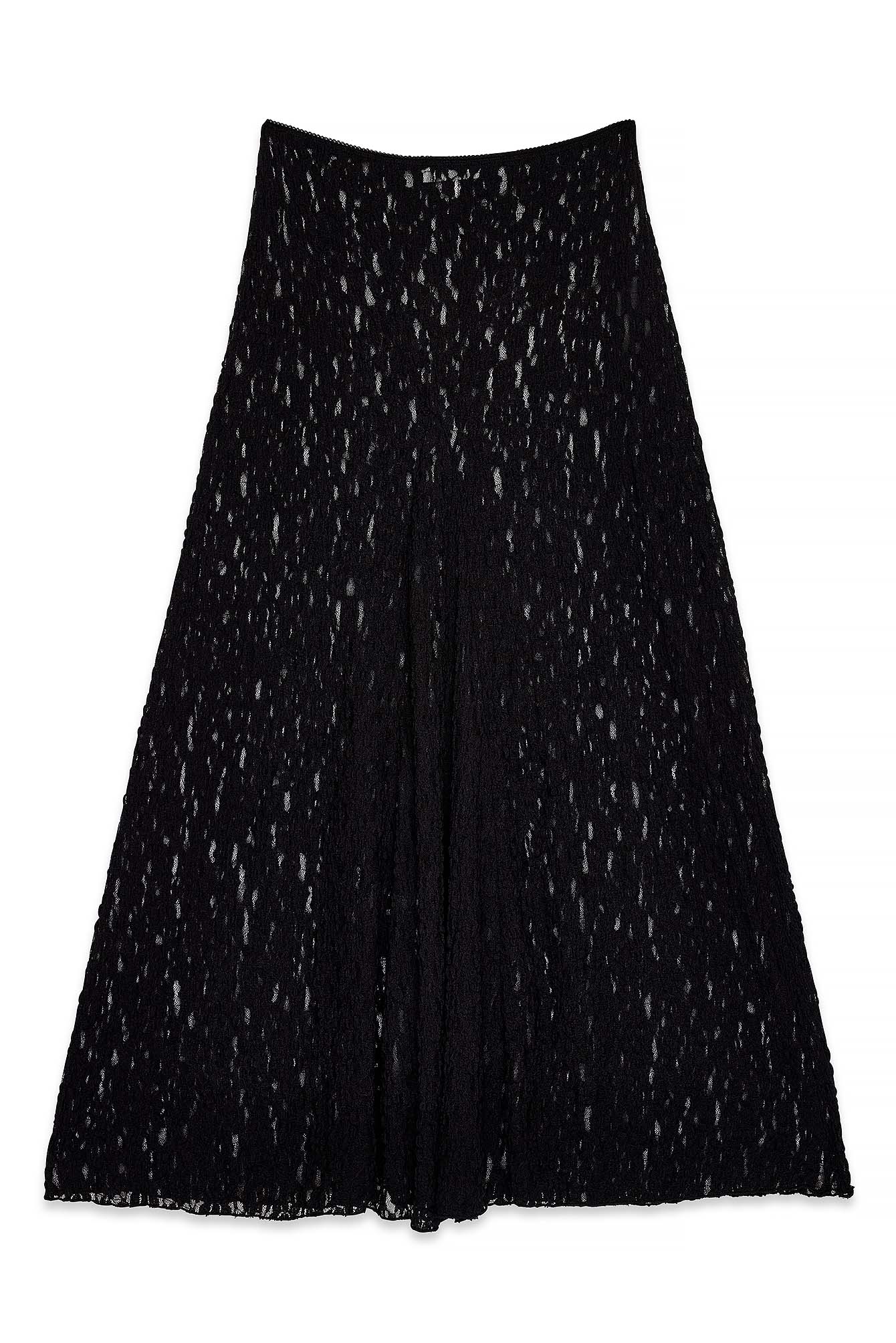 Black Jupe longue fluide en dentelle