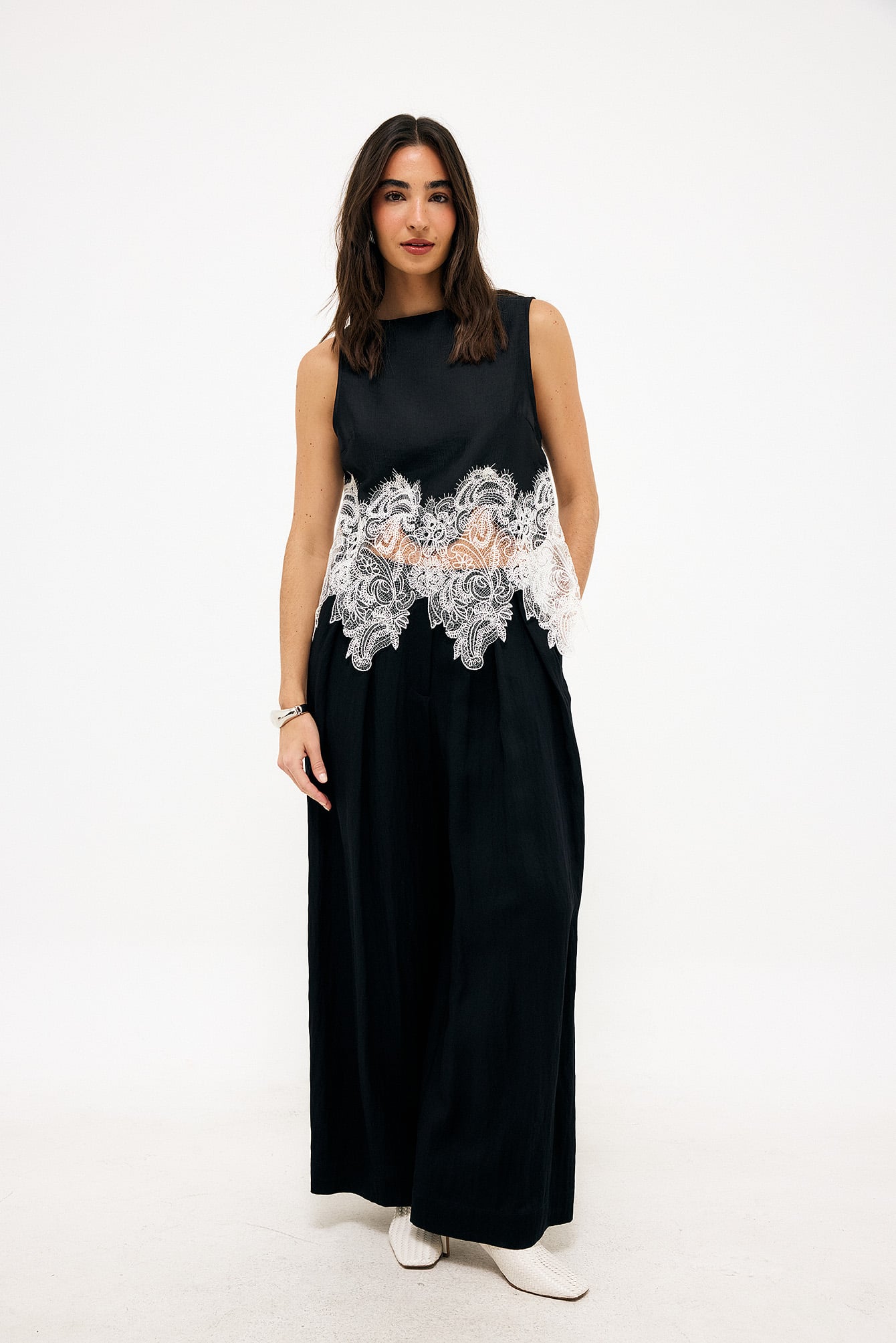 NA-KD Top met kanten zoom - Tops - Zwart - EU 32 - NA-KD / NAKD