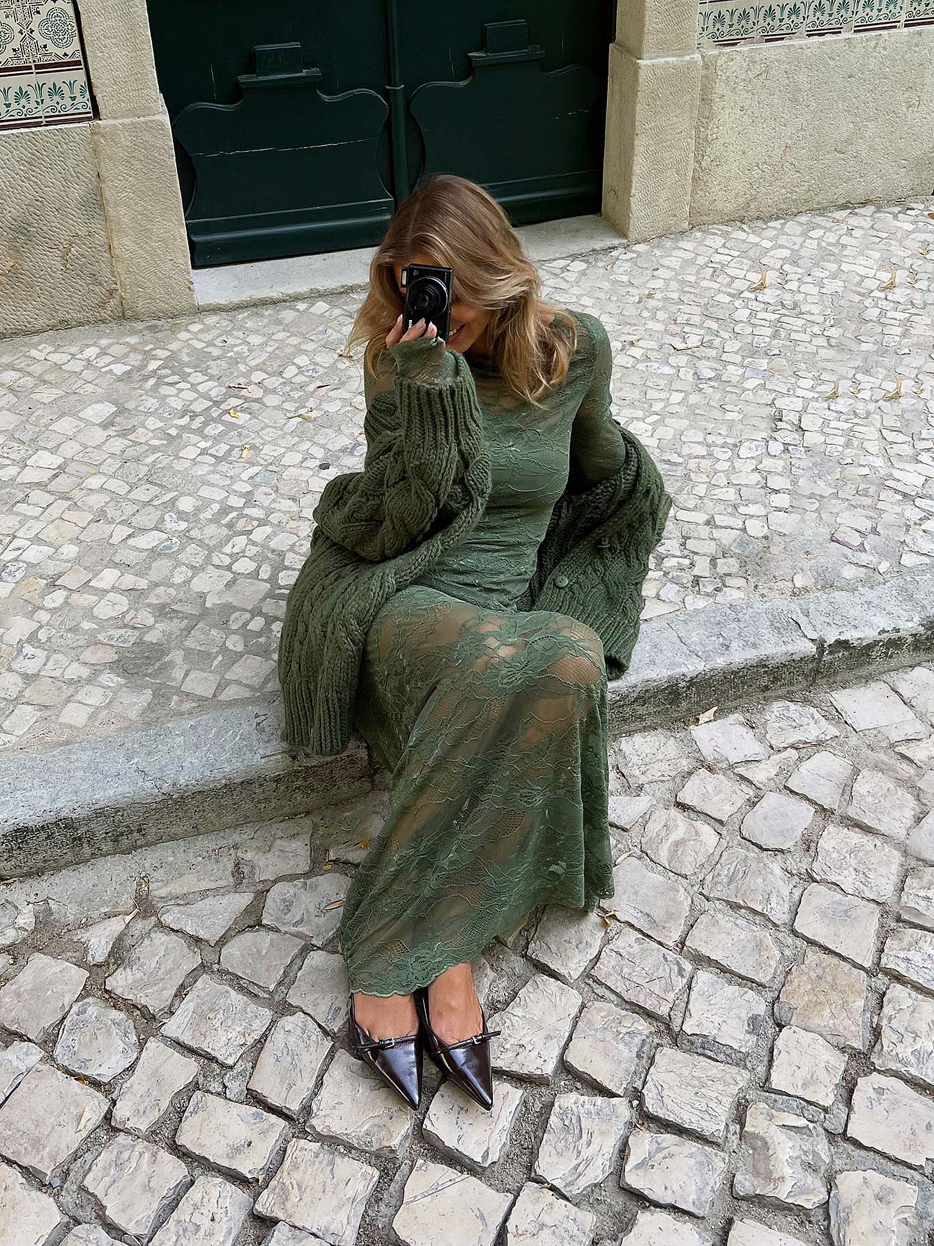 green lace palmerston dress Lexie Floral Sequin Lace-Up Mermaid Dress main image 1