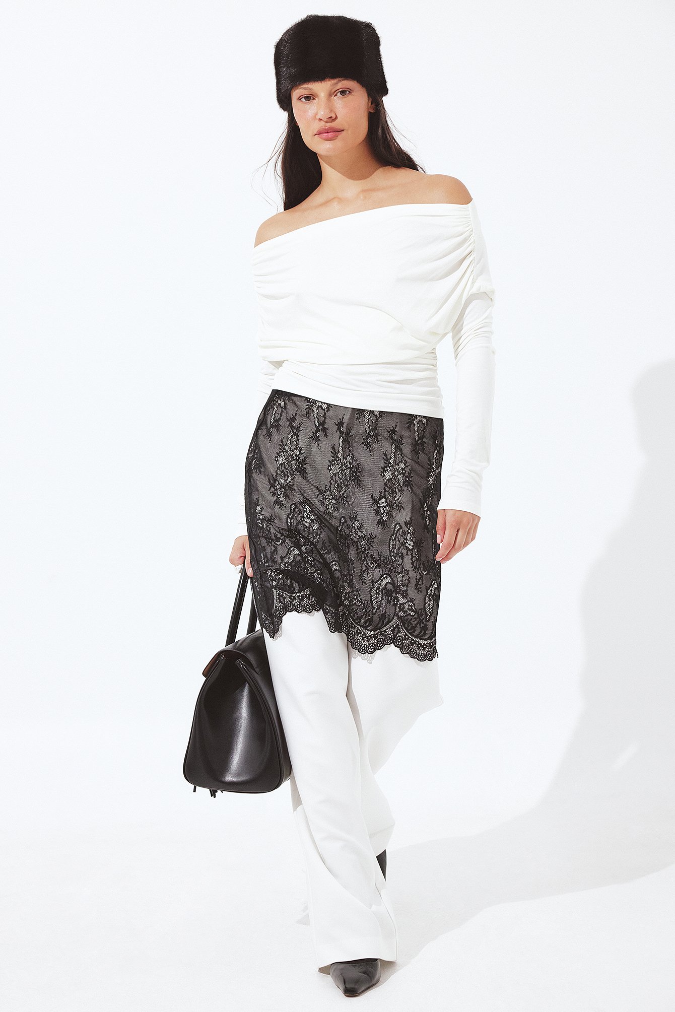 NA-KD Lace Midi Skirt - Midi Skirts - Black - XS (EU 32) - NA-KD / NAKD