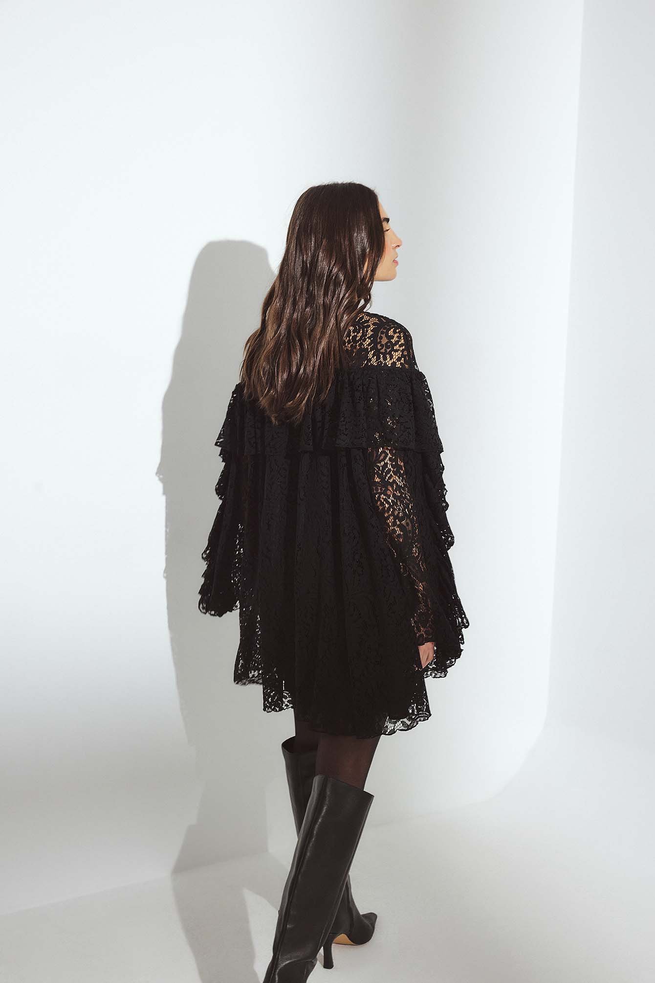 Womens Black Ruffle Dresses | NA-KD