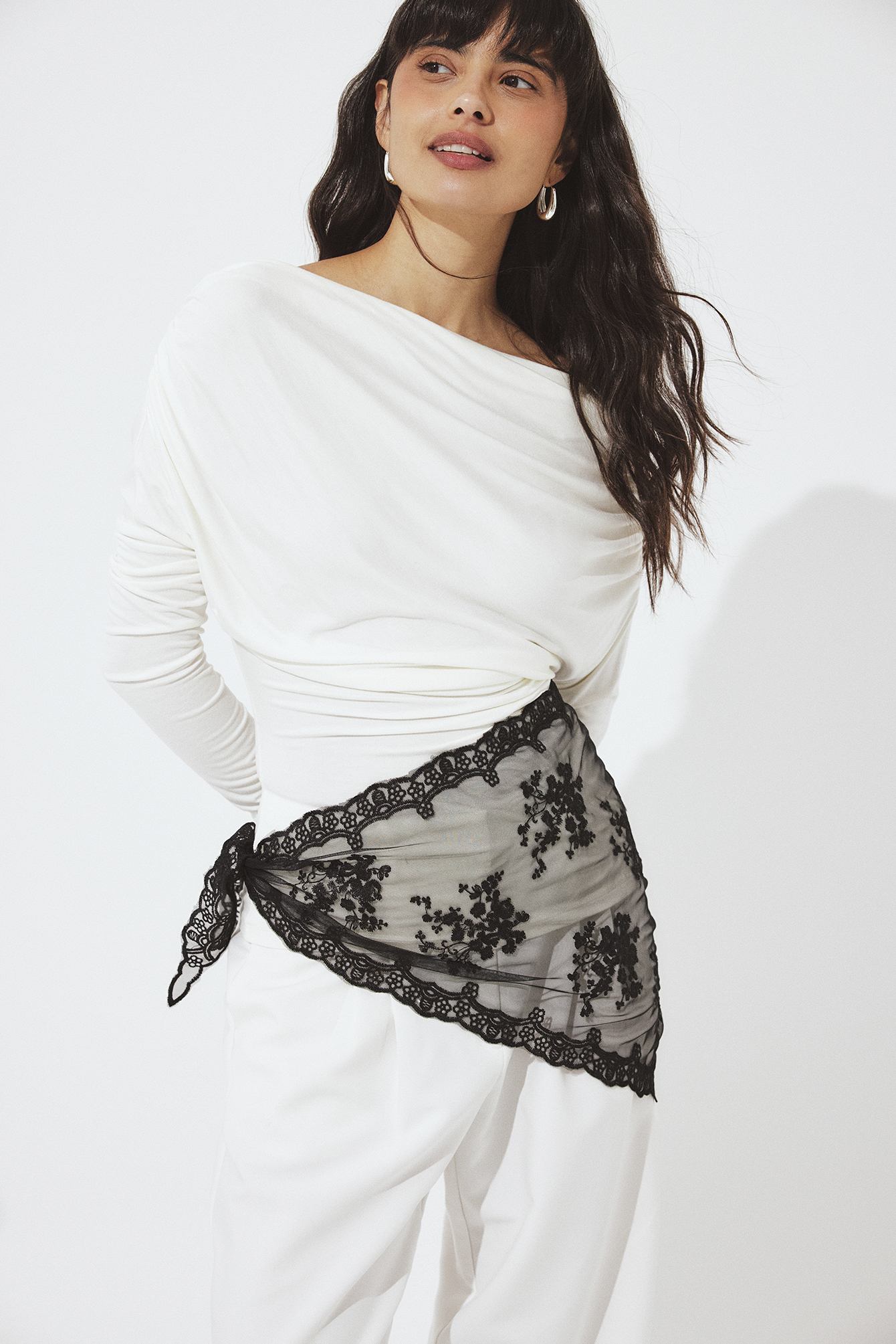 Lace triangle scarf