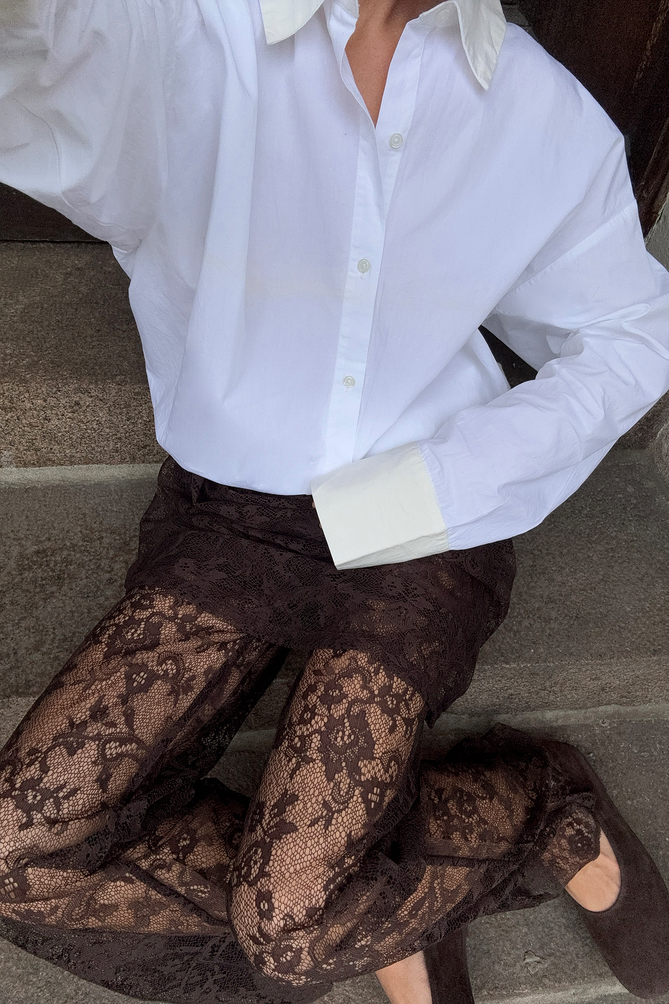 NA-KD Lace Trousers - New Years Eve Trousers - Brown - XS (EU 32) - NA-KD / NAKD