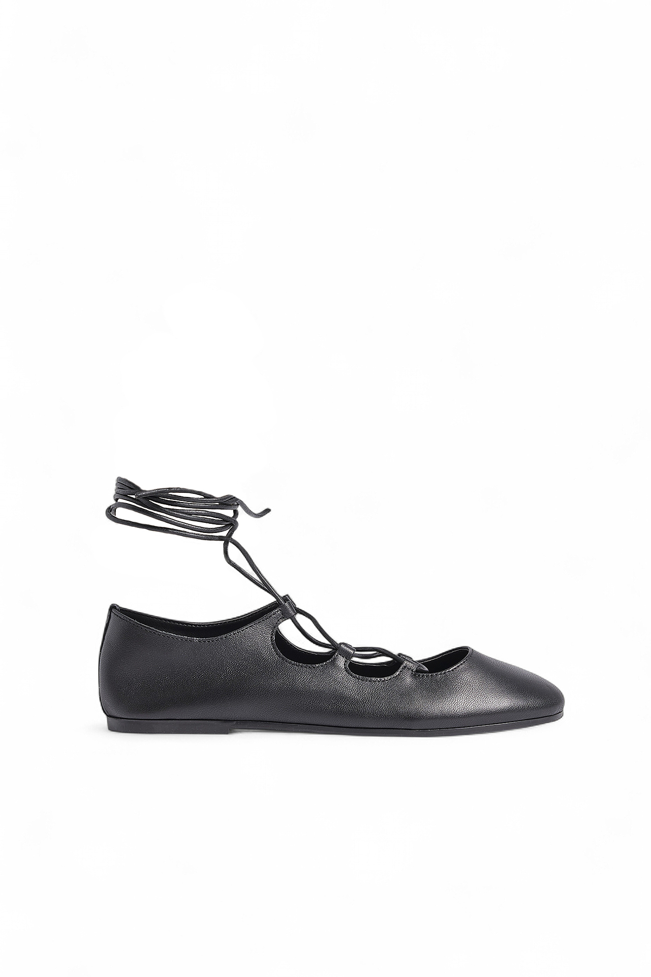 Ballerina's met veters - Platte Schoenen - Zwart - EU 36 - NA-KD / NAKD