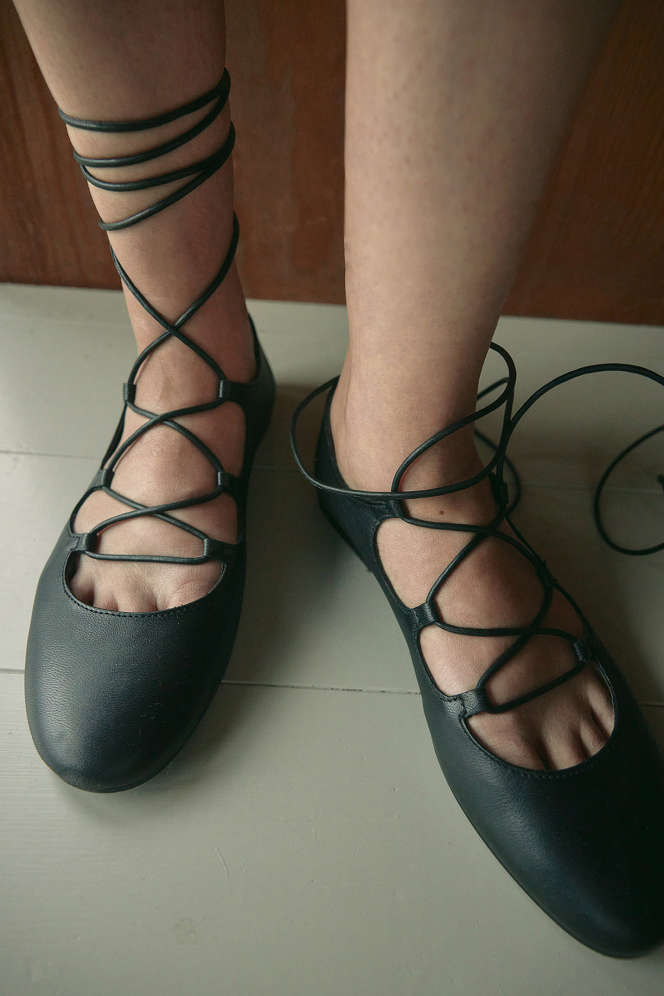 NA-KD Lacing Ballerinas - Flats - Black - EU 41 - NA-KD / NAKD