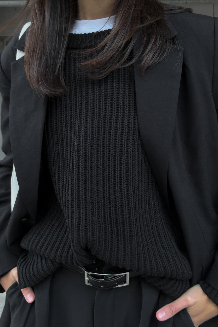 Clover Pattern Round Neck Knitted Sweater main image 0
