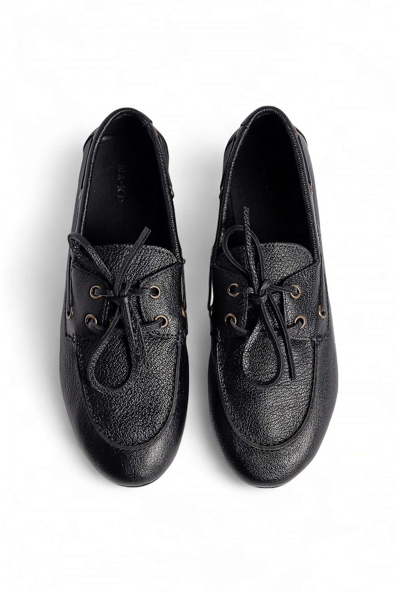 Premium Selection Chaussures bateau en cuir - Chaussures Plates - Noir - EU 40 - NA-KD / NAKD