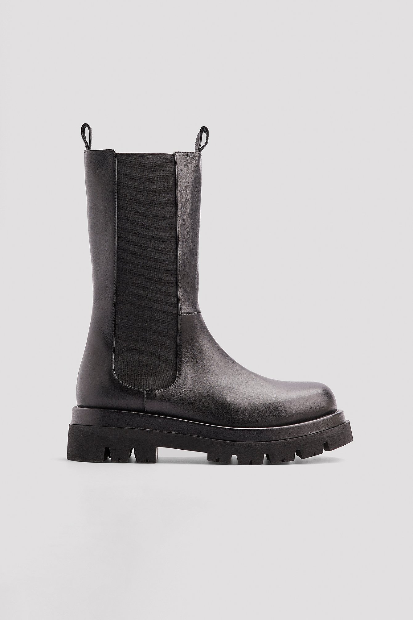 Leather Calf Boots Black | NA-KD