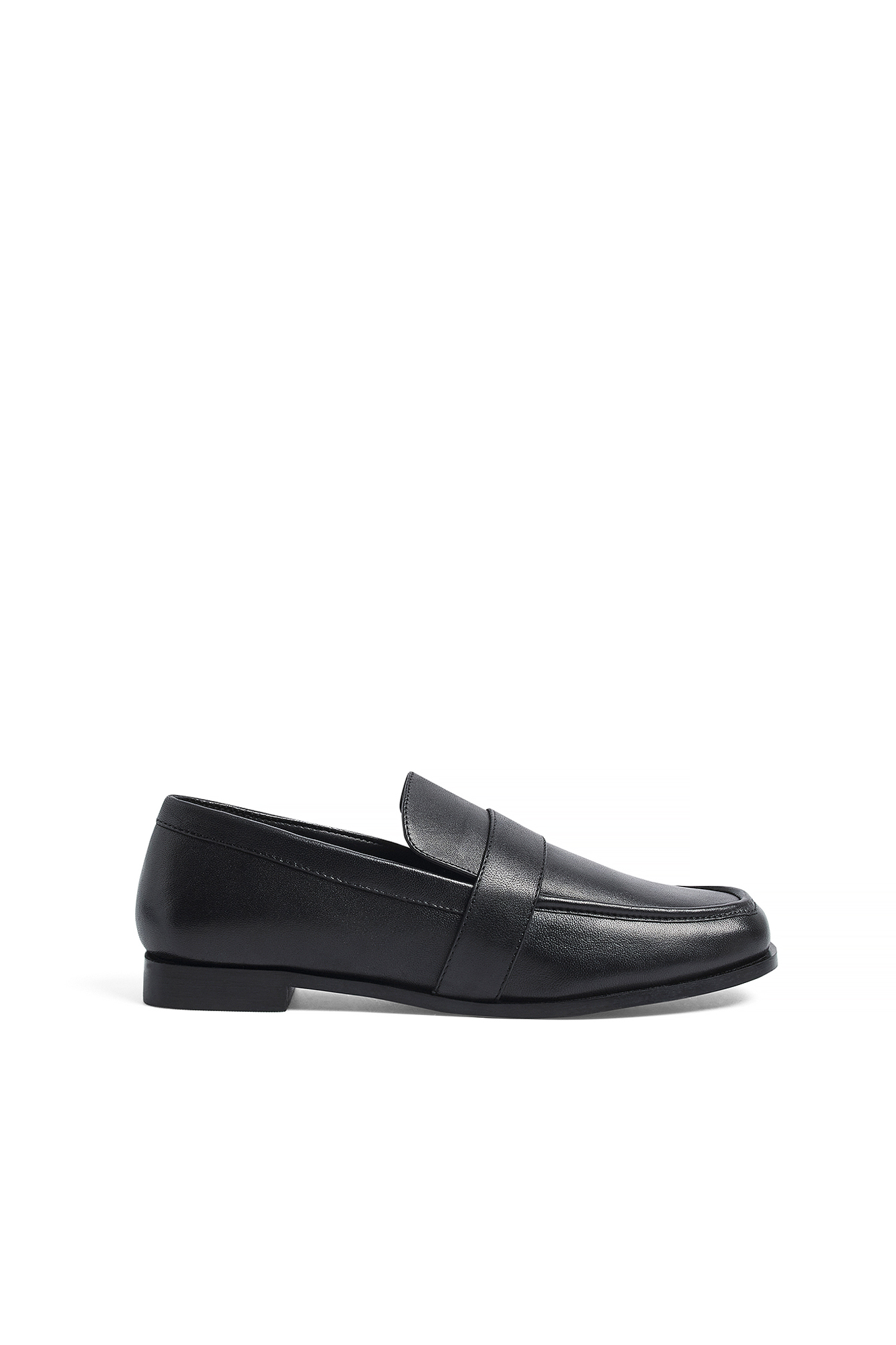 Black Läderloafers med fyrkantig tå
