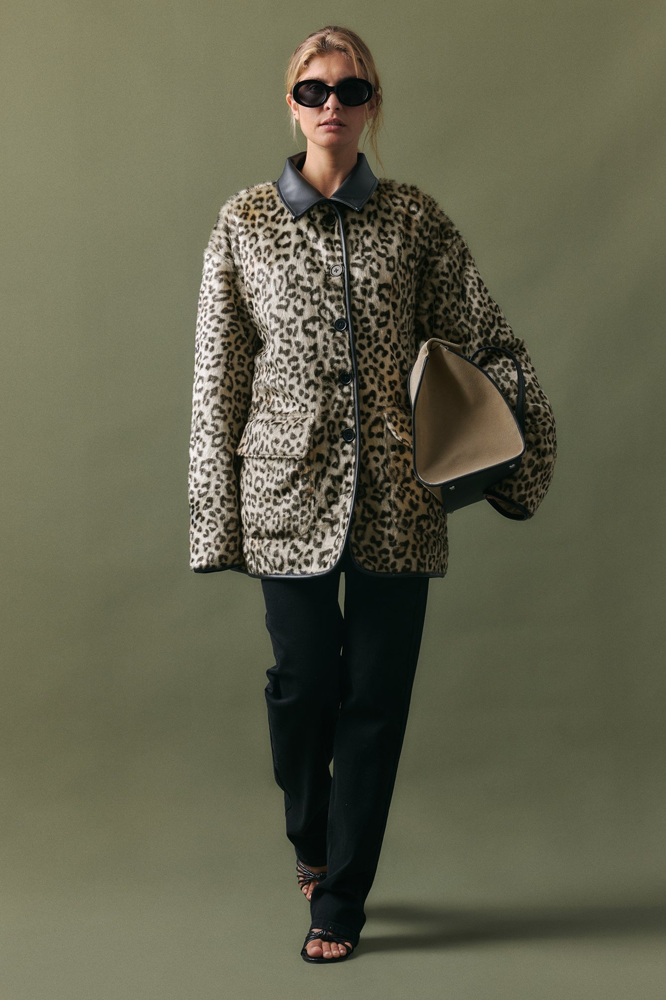 NA-KD Leo Short Faux Fur Jacket - Faux Fur Jackets & Coats - Leopard - EU 34 - NA-KD / NAKD