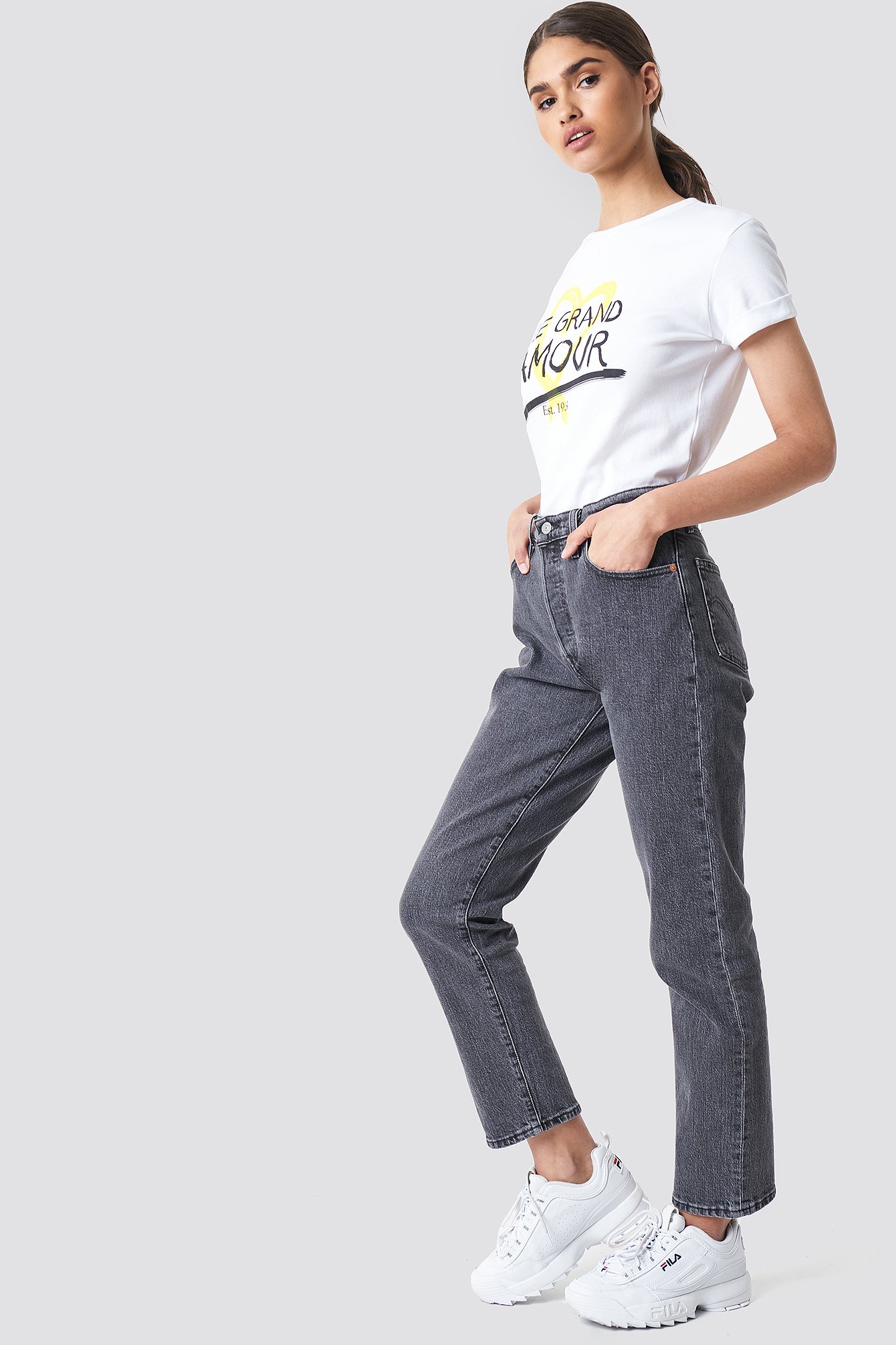 501 Crop Jeans Grey | na-kd.com